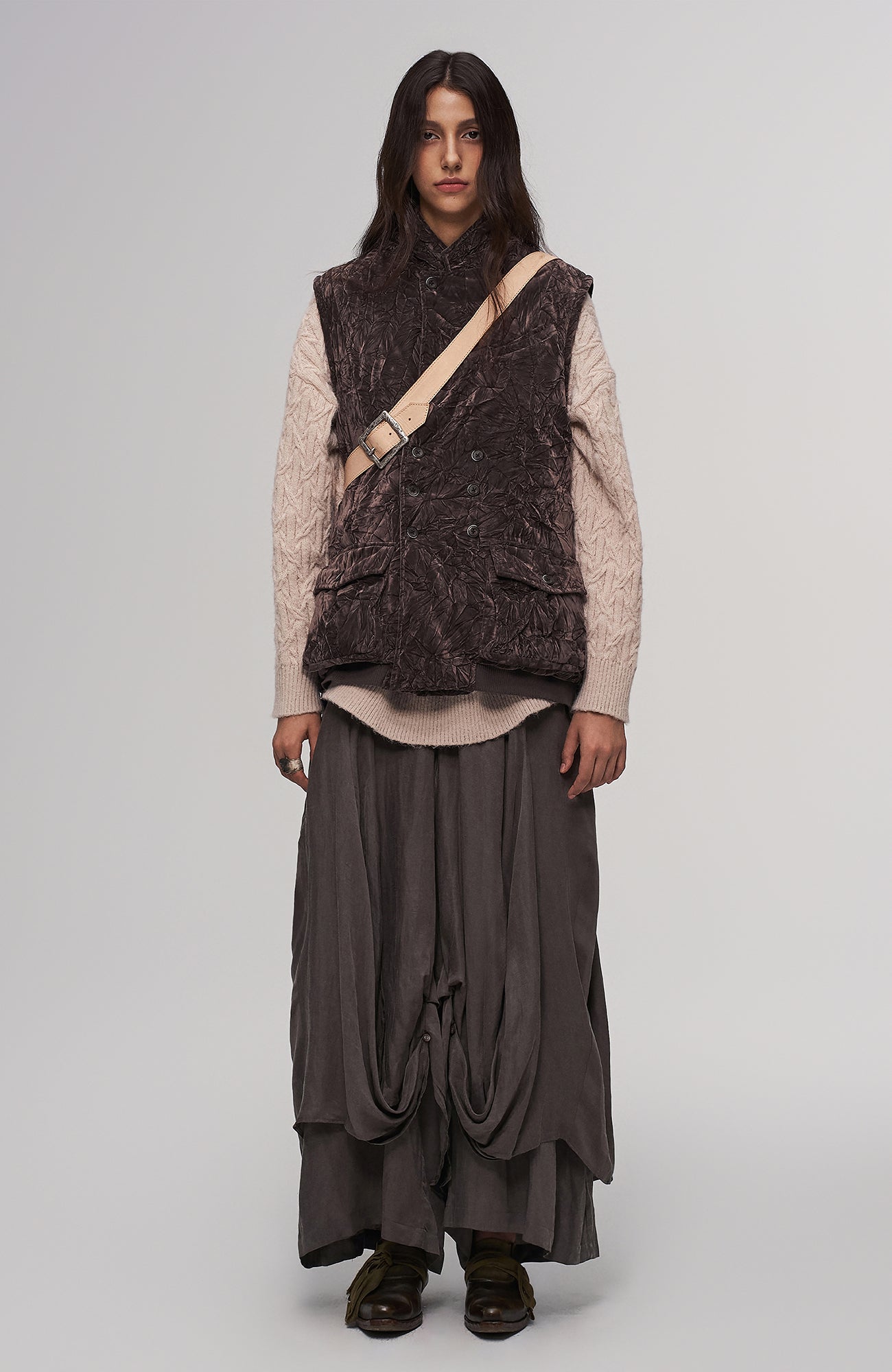 ILNya Nieternite Nifutur Asym Horsehide Buckled Sling Bag