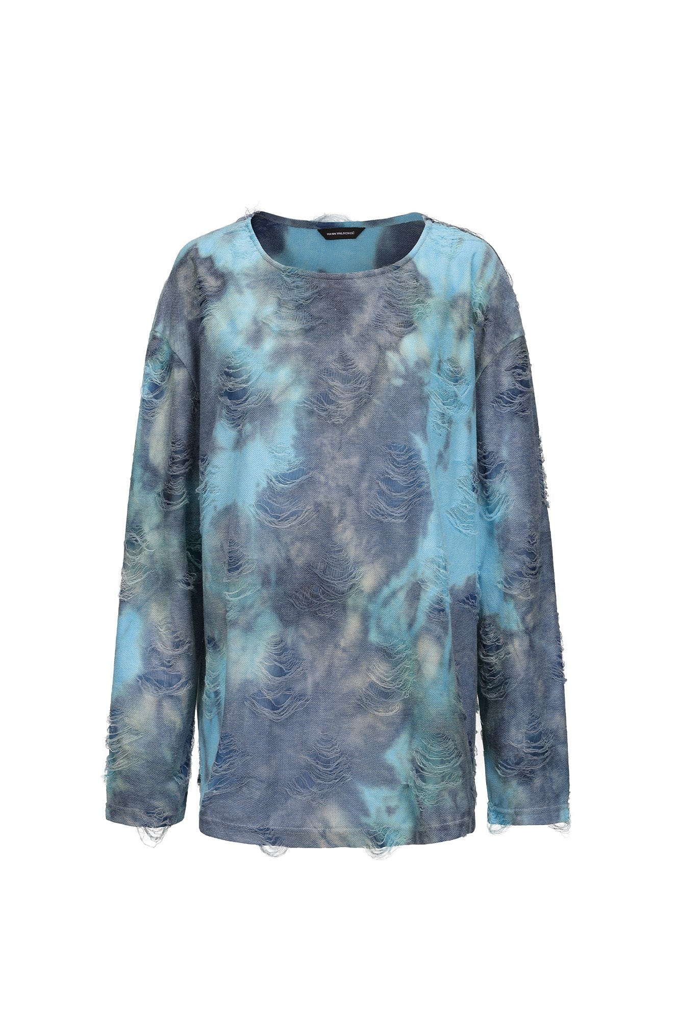 VANN VALRENCE Distressed Gradient Tie-Dye Long-Sleeve Tee, premium urban and streetwear designers apparel on PROJECTISR.com, VANN VALRENCE