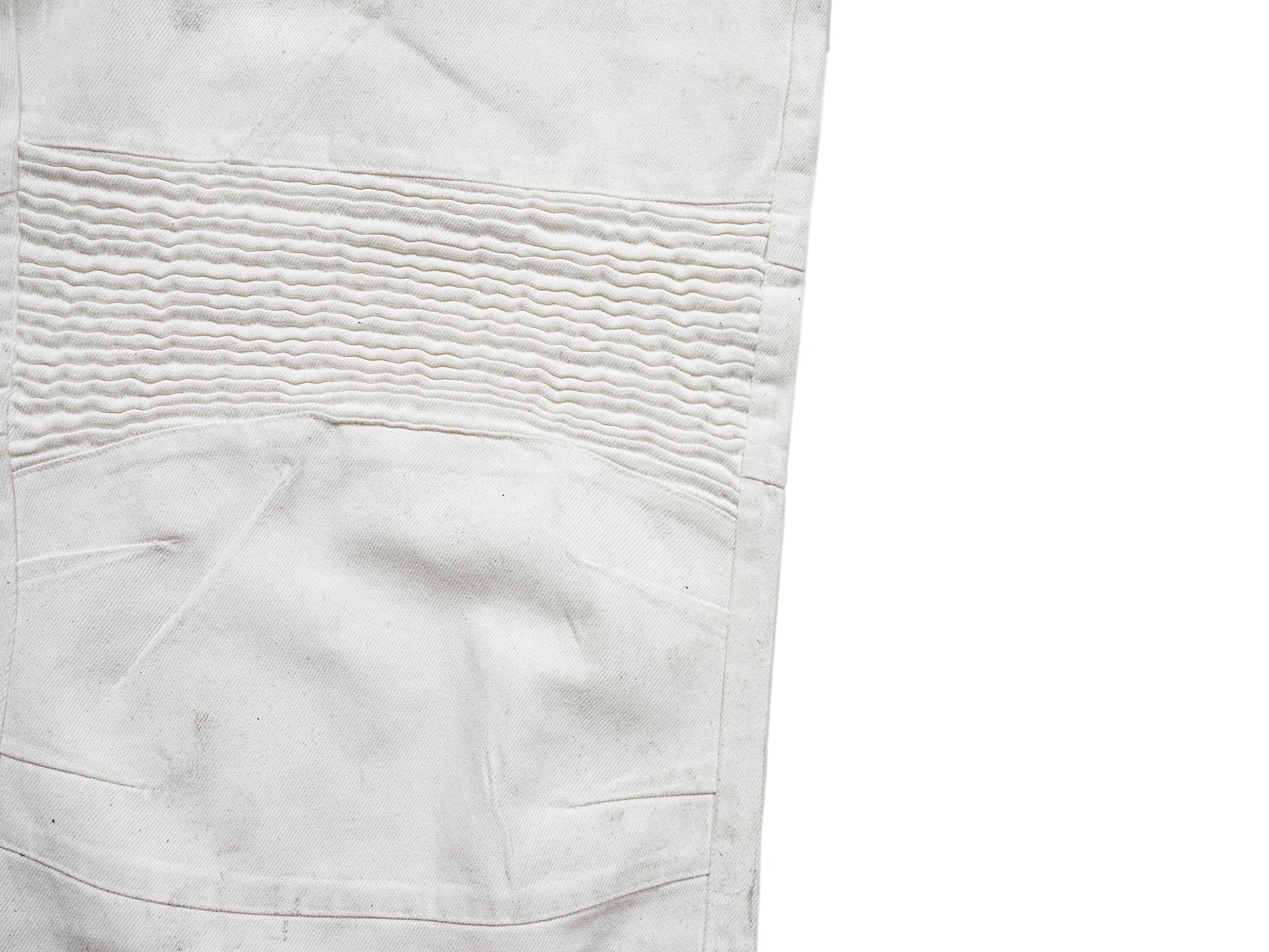 UNDERWATER Infernal Gaze Crinkled Waxed Wide-Leg Pants White, premium urban and streetwear designers apparel on PROJECTISR.com, UNDERWATER