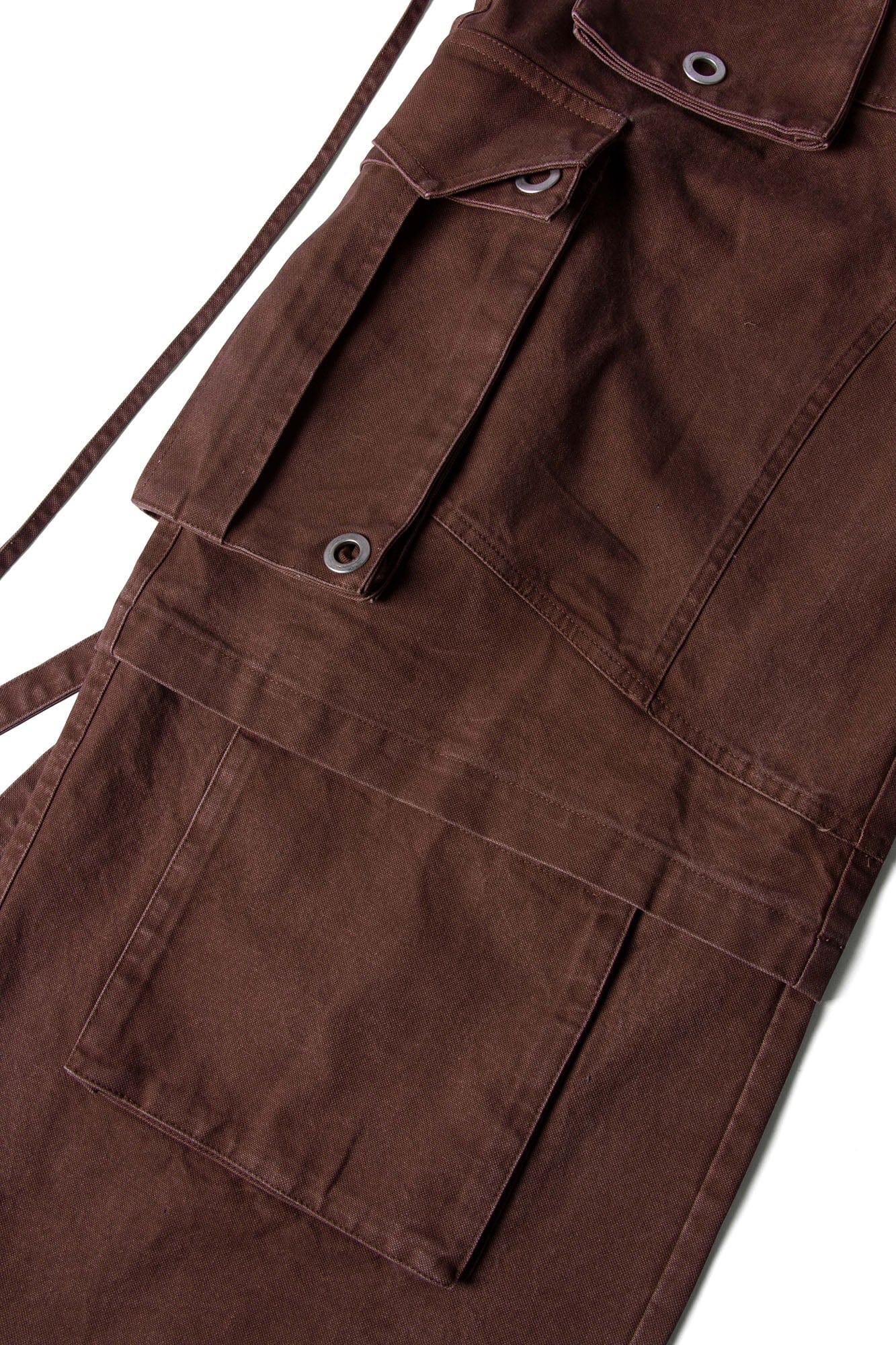 RELABEL Multi-Pocket Detachable Scarf Distressed Cargo Coffee, premium urban and streetwear designers apparel on PROJECTISR.com, RELABEL