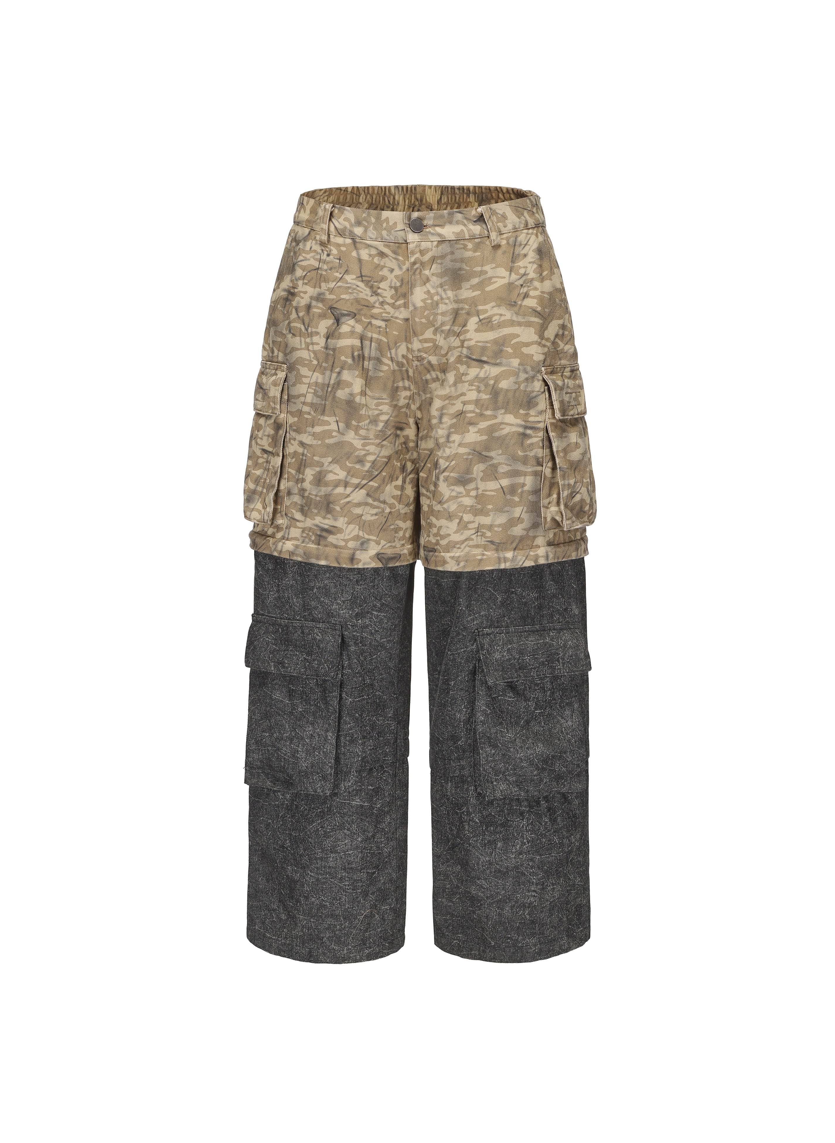 VANN VALRENCE Detachable Two-Tone Paneled Cargo Jeans, premium urban and streetwear designers apparel on PROJECTISR.com, VANN VALRENCE