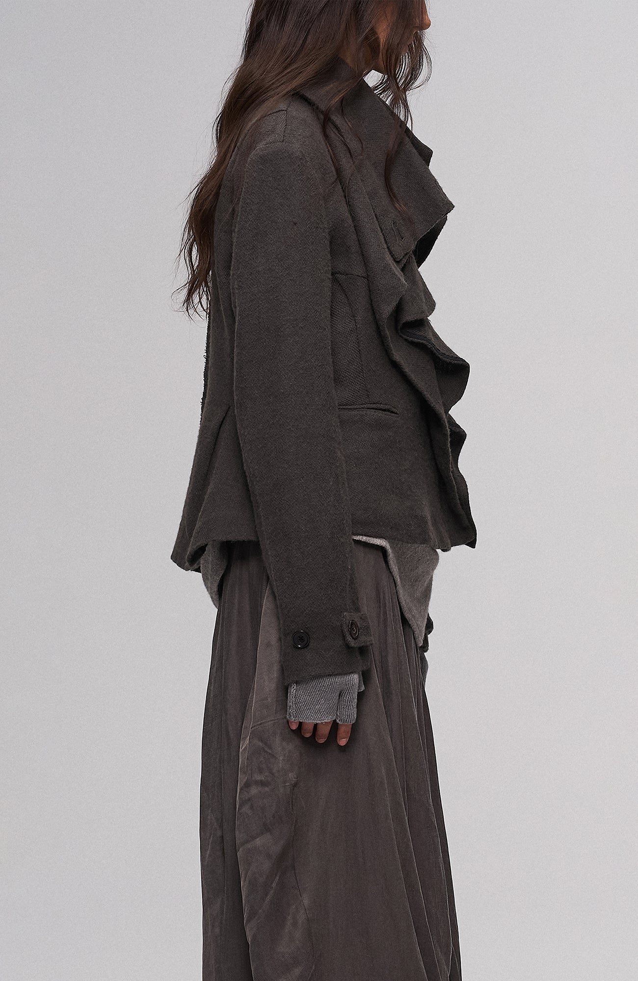 ILNya Nieternite Nifutur Asymmetric Tencel-Linen Blend Layered Skort