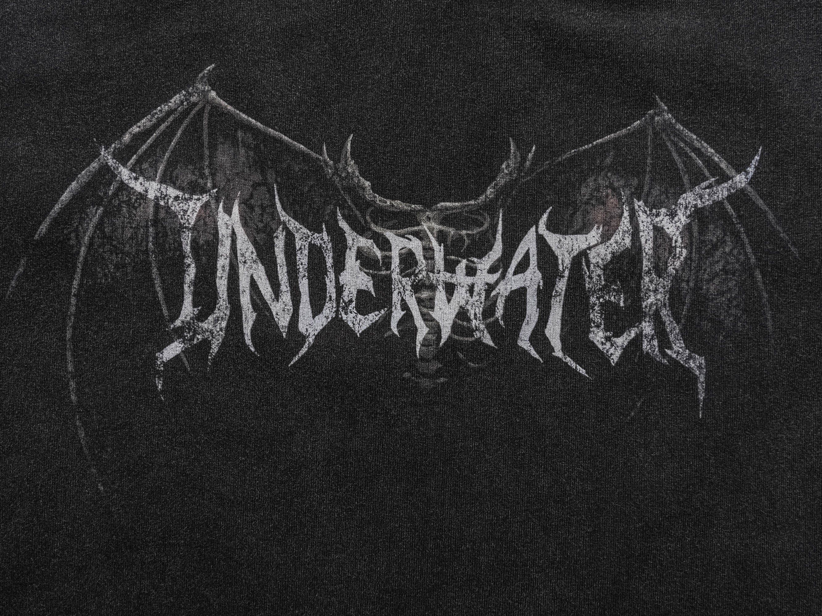 UNDERWATER Hellbound Wing Distressed Spliced Long-Sleeve Tee, premium urban and streetwear designers apparel on PROJECTISR.com, UNDERWATER
