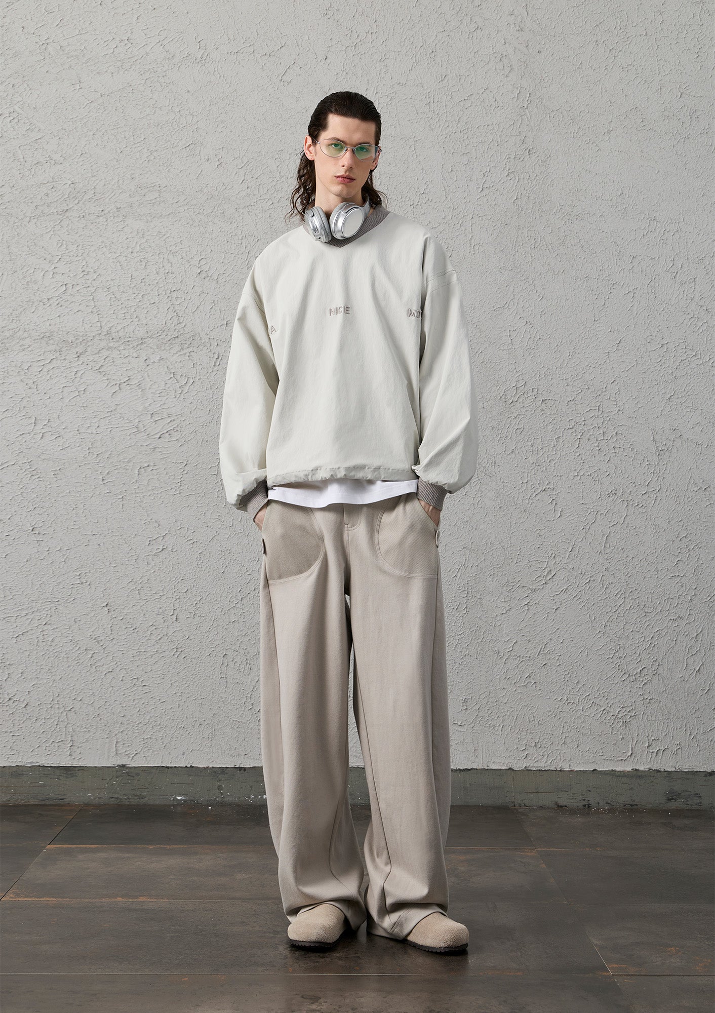 ORGANIC EMOTION Pleat Seam Curved Pants, premium urban and streetwear designers apparel on PROJECTISR.com, ORGANIC EMOTION