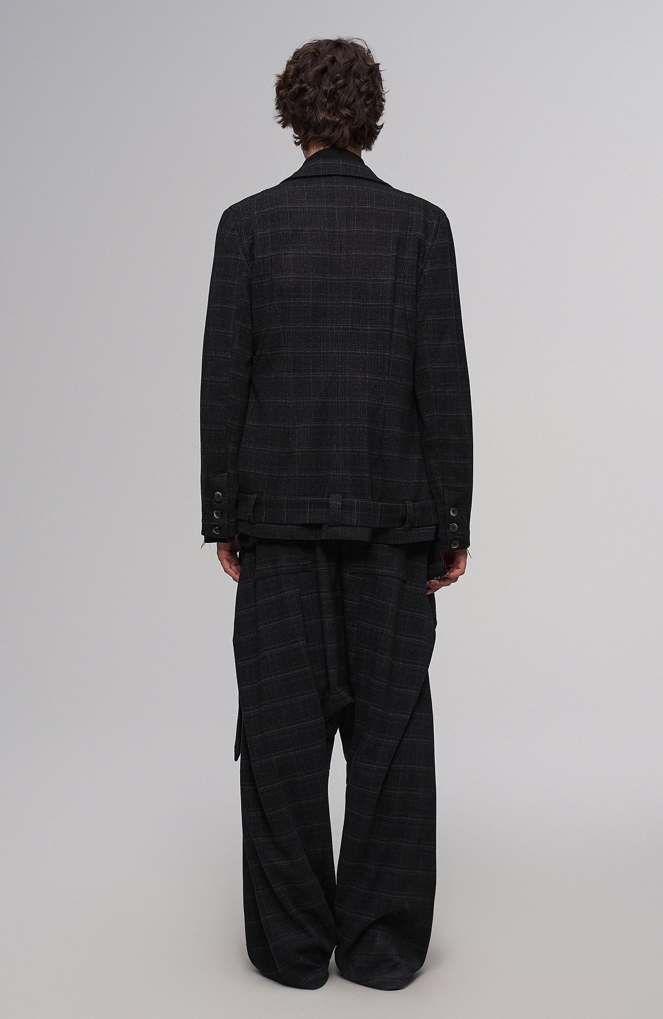 ILNya Nieternite Nifutur Deconstructed Plaid Drop-Crotch Pants