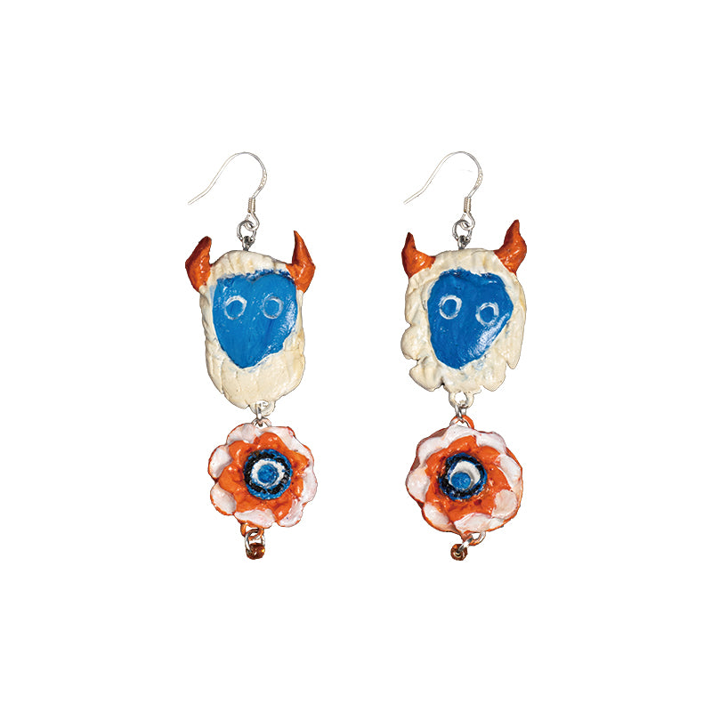 NERHI Tribal Clay Charm-Drop Earrings