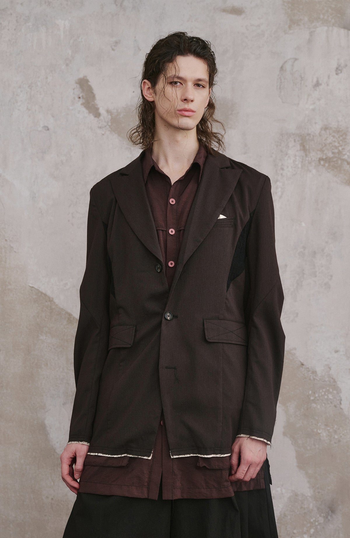 ILNya Nieternite Nifutur Spliced Knit Blazer Jacket