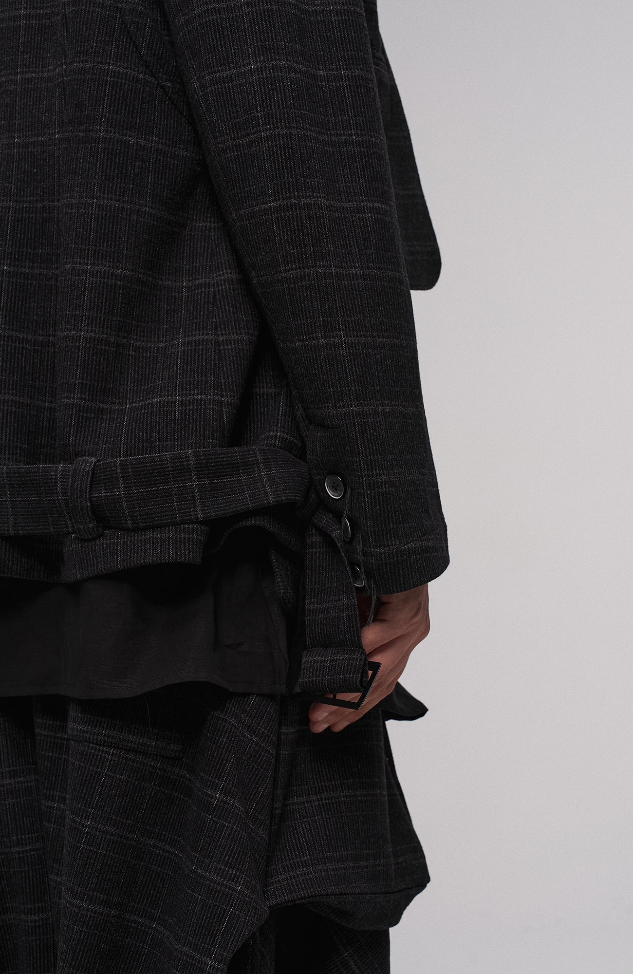 ILNya Nieternite Nifutur Deconstructed Plaid Drop-Crotch Pants