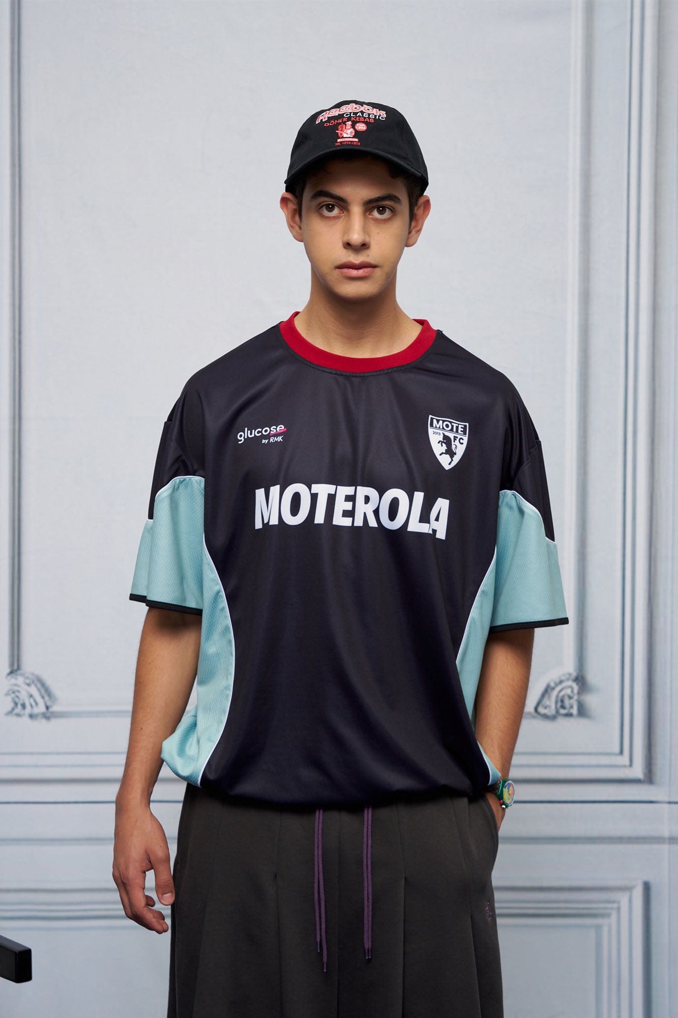UNLIMITED MOTE x glucose by RMK Contrast Spliced Drawstring Hem Jersey, premium urban and streetwear designers apparel on PROJECTISR.com, UNLIMITED MOTE