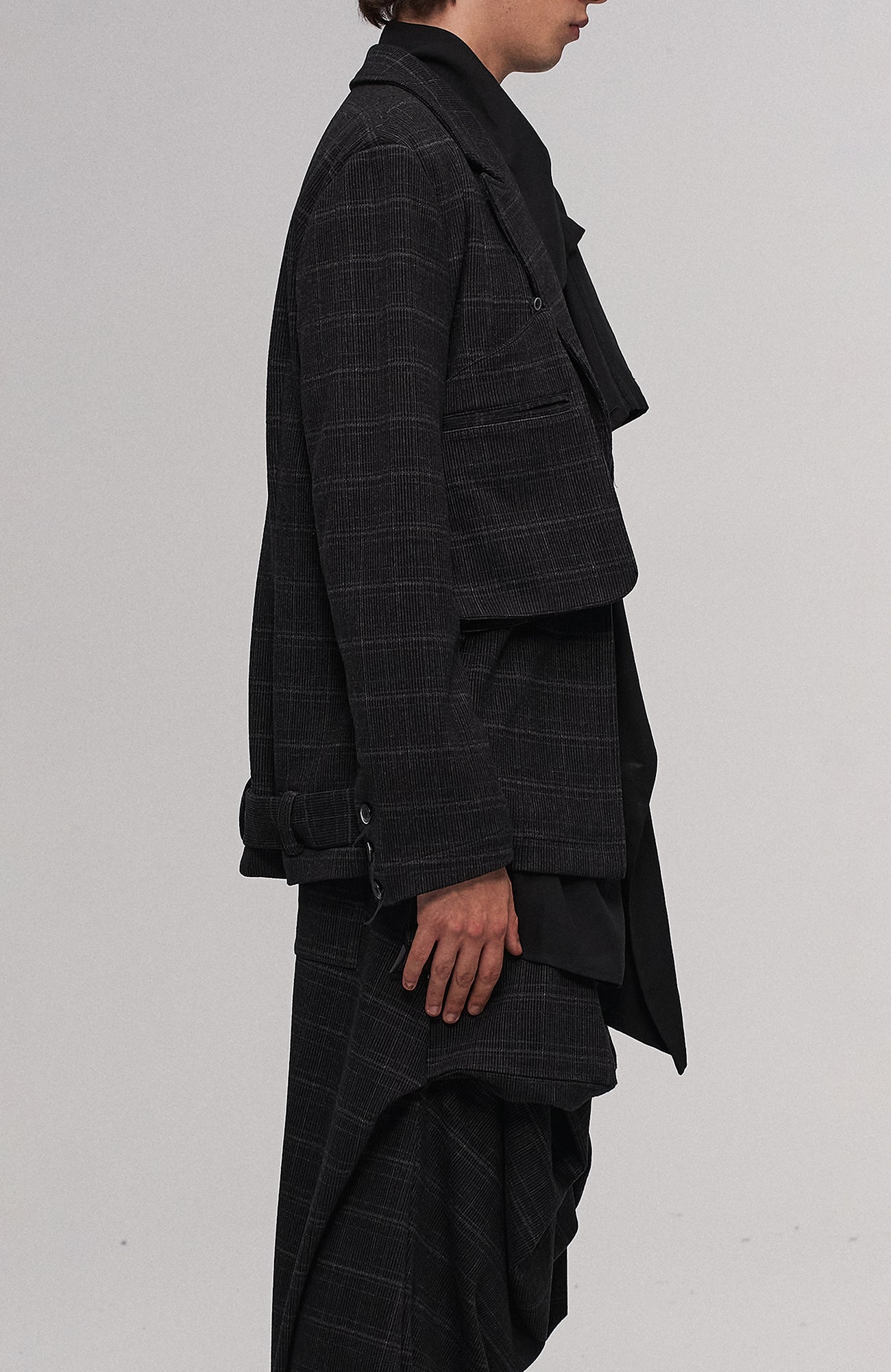 ILNya Nieternite Nifutur Deconstructed Plaid Drop-Crotch Pants