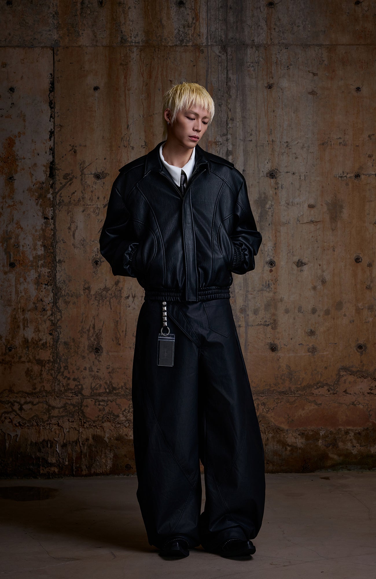 2000RSK Asymmetrical Spliced Sculptural Curved Trousers