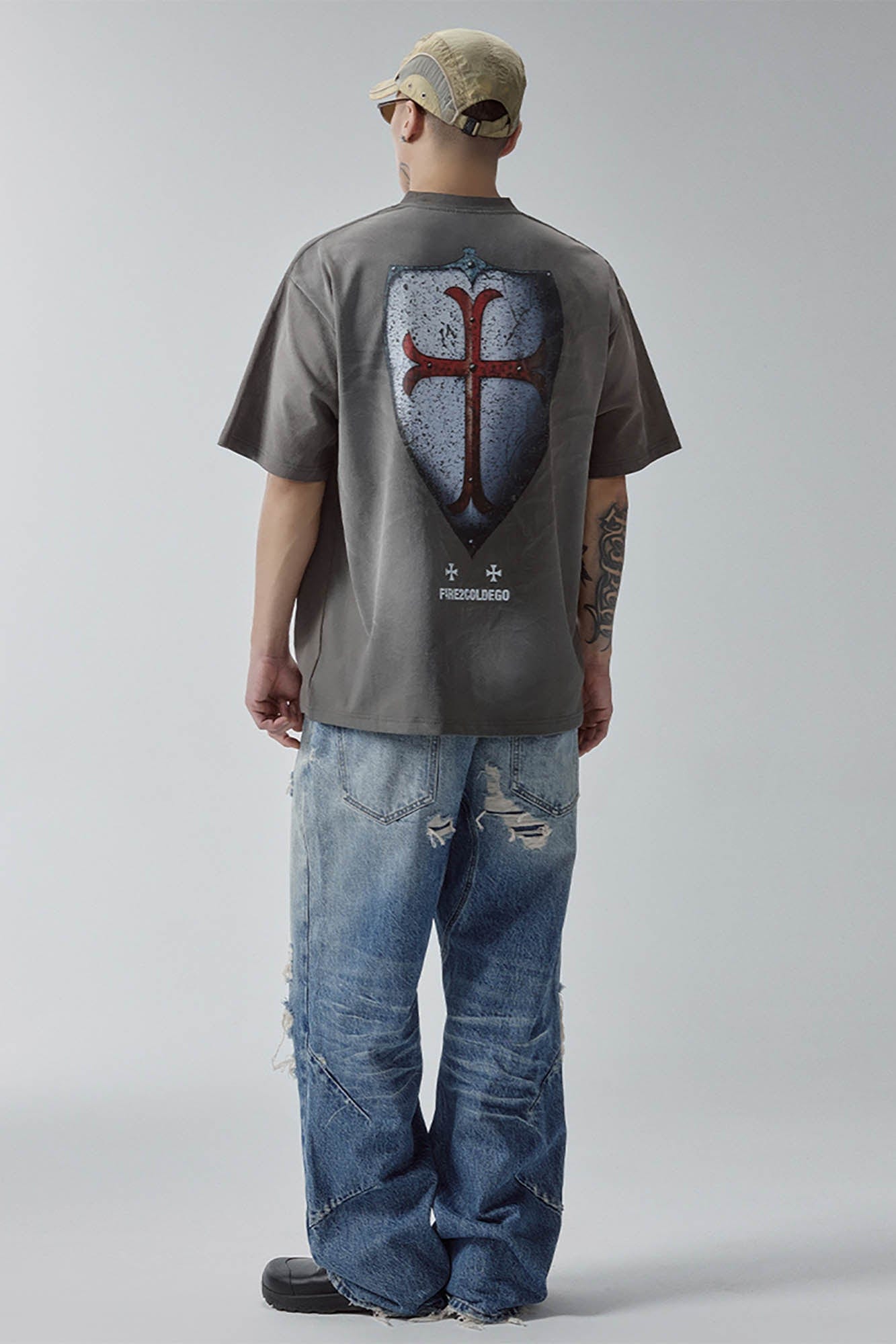 F2CE Ripped Curved Spliced Jeans, premium urban and streetwear designers apparel on PROJECTISR.com, F2CE