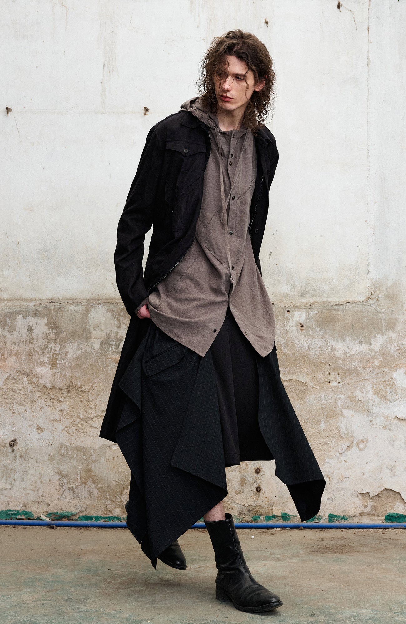 ILNya Nieternite Nifutur Draped Hooded Overshirt, premium urban and streetwear designers apparel on PROJECTISR.com, ILNya Nieternite Nifutur
