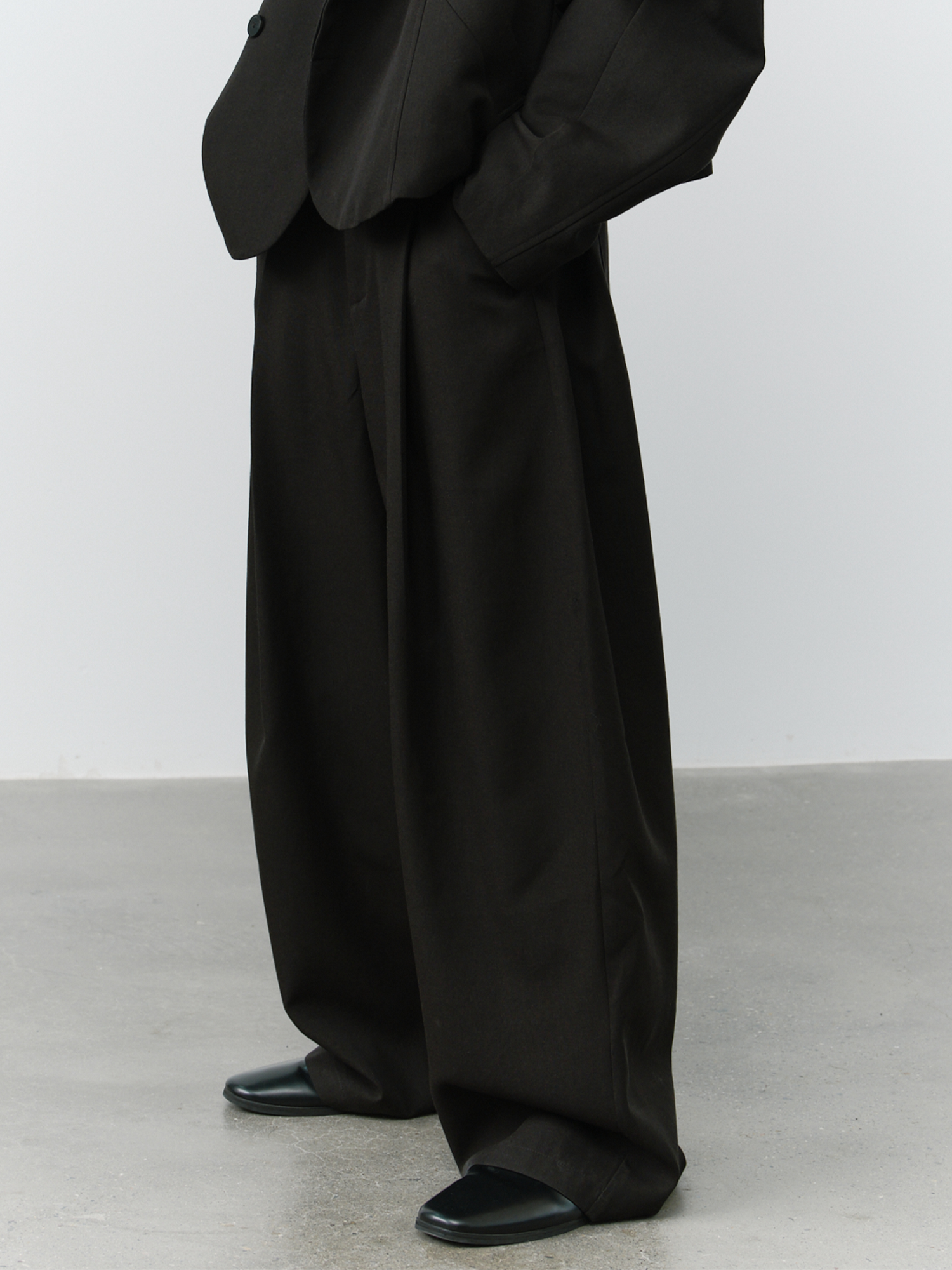 GRAINMUSTARD Minimal Draped Wide-Leg Trousers, premium urban and streetwear designers apparel on PROJECTISR.com, GRAINMUSTARD