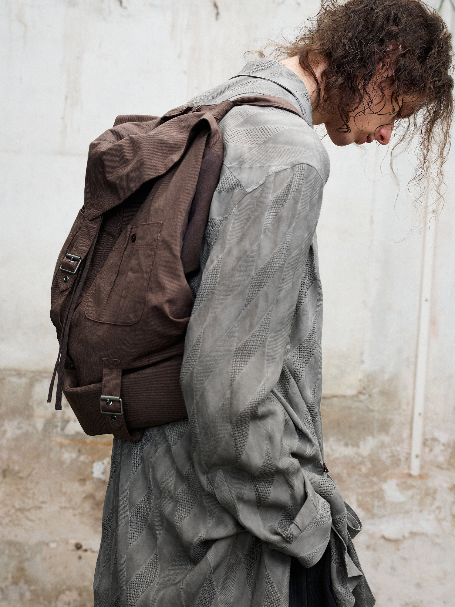 ILNya Nieternite Nifutur Dirty-Dye Jacquard Longline Shirt