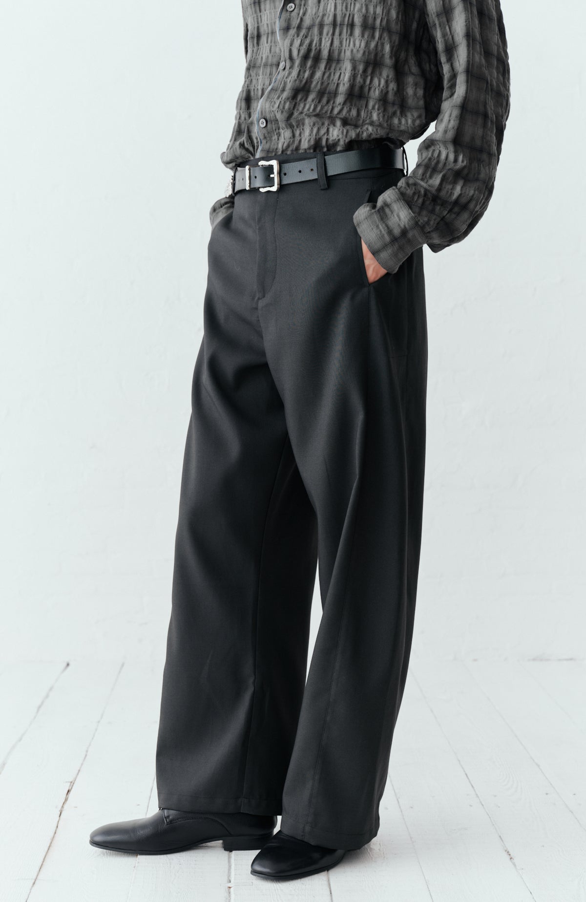 GRAINMUSTARD Double Pleat High-Waist Trousers