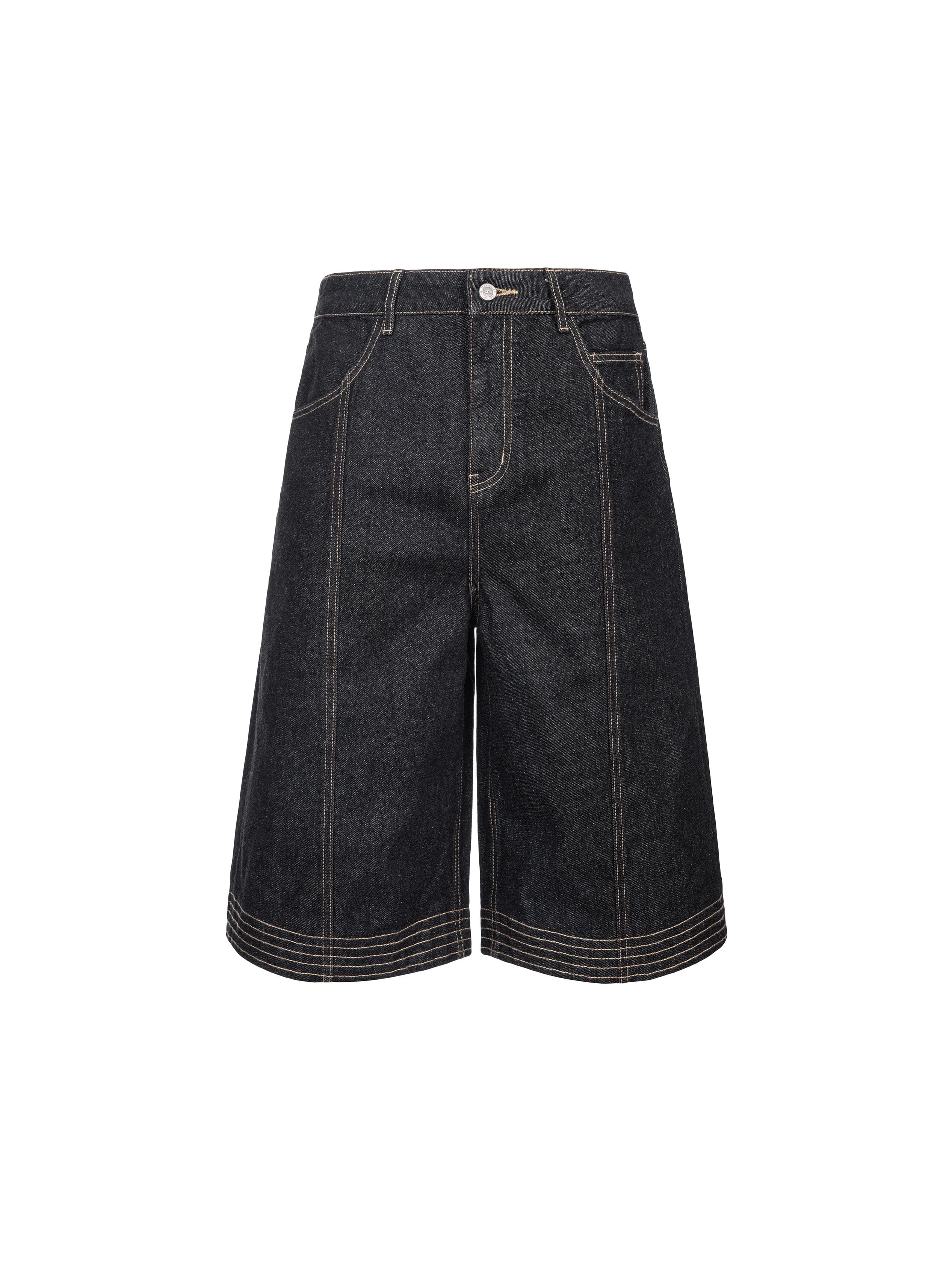 CATSSTAC Contrast Stitch Middle Spliced Raw Denim Jeans, premium urban and streetwear designers apparel on PROJECTISR.com, CATSSTAC