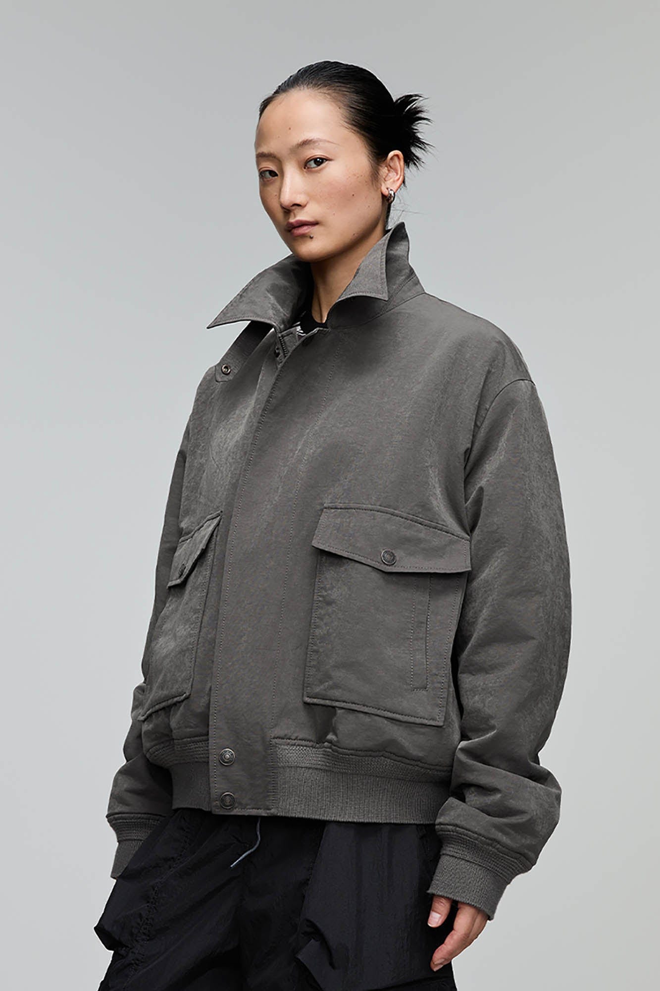 OPICLOTH Retro Stand-Collar Bomber Jacket, premium urban and streetwear designers apparel on PROJECTISR.com, OPICLOTH