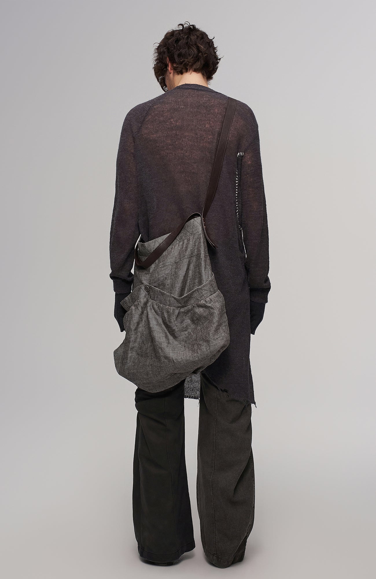 ILNya Nieternite Nifutur Contrast-Spliced Twist-Knee Flared Trousers, premium urban and streetwear designers apparel on PROJECTISR.com, ILNya Nieternite Nifutur