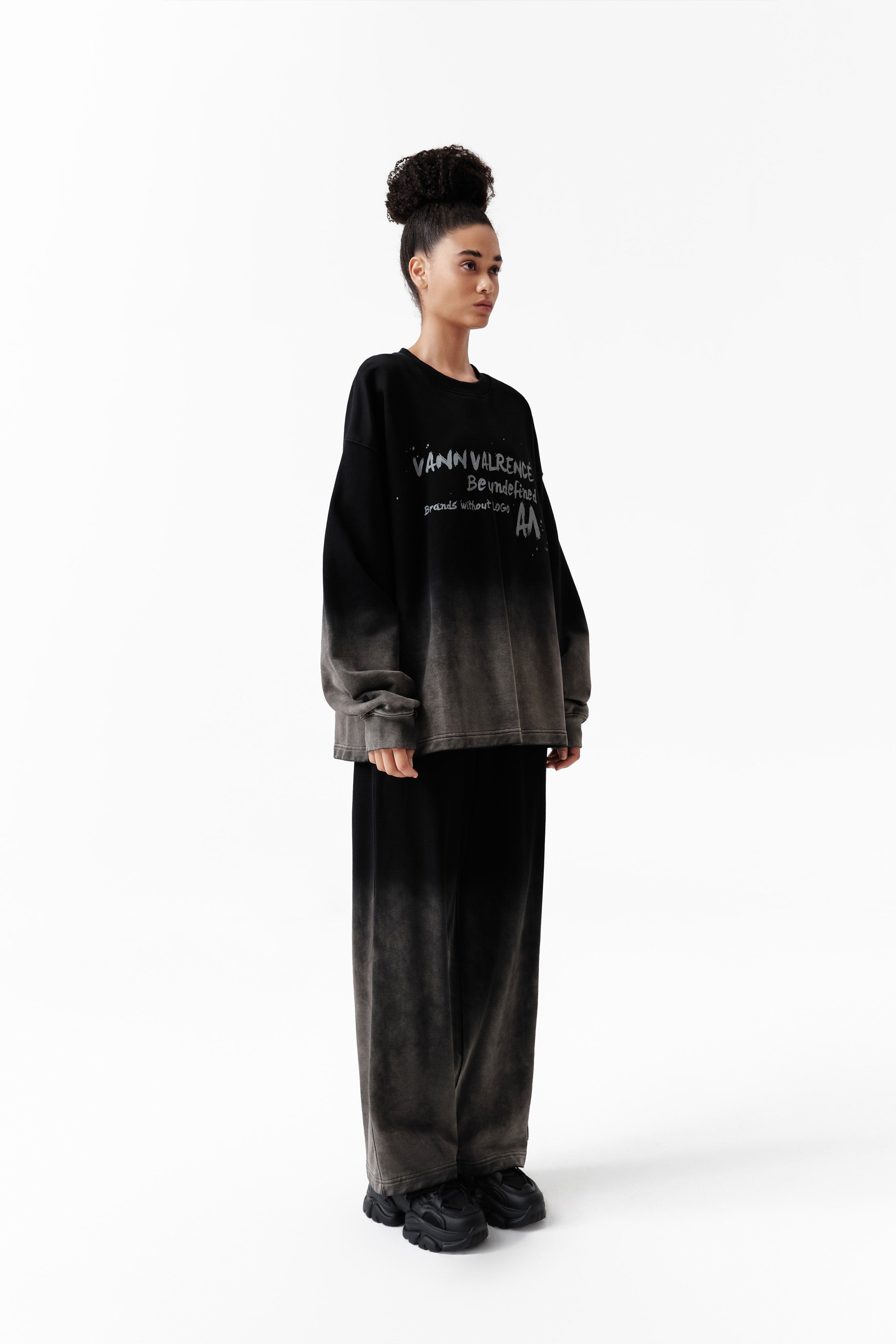 VANN VALRENCE Washed Gradient Straight-Leg Pants