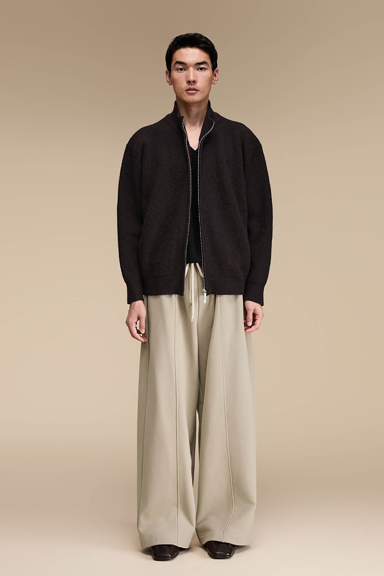 OPICLOTH Essential Fleece-Lined Spliced Wide-Leg Pants, premium urban and streetwear designers apparel on PROJECTISR.com, OPICLOTH