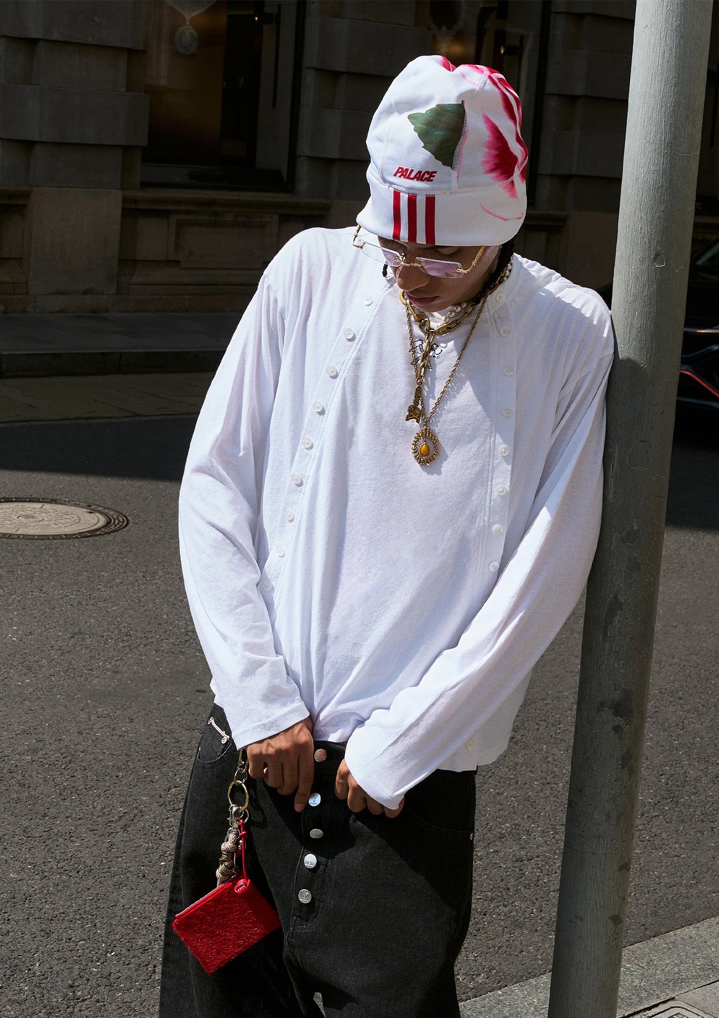 STEEPC Double-Button Graphic Long-Sleeve Tee, premium urban and streetwear designers apparel on PROJECTISR.com, STEEPC