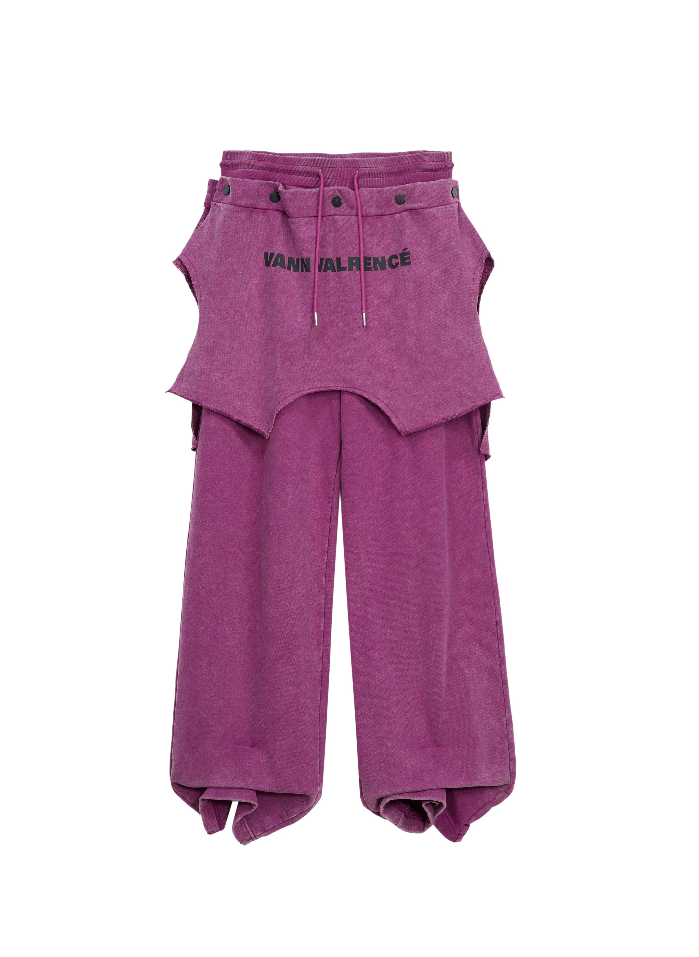 VANN VALRENCE Double-Layered Panel Deconstructed Drawstring Pants, premium urban and streetwear designers apparel on PROJECTISR.com, VANN VALRENCE