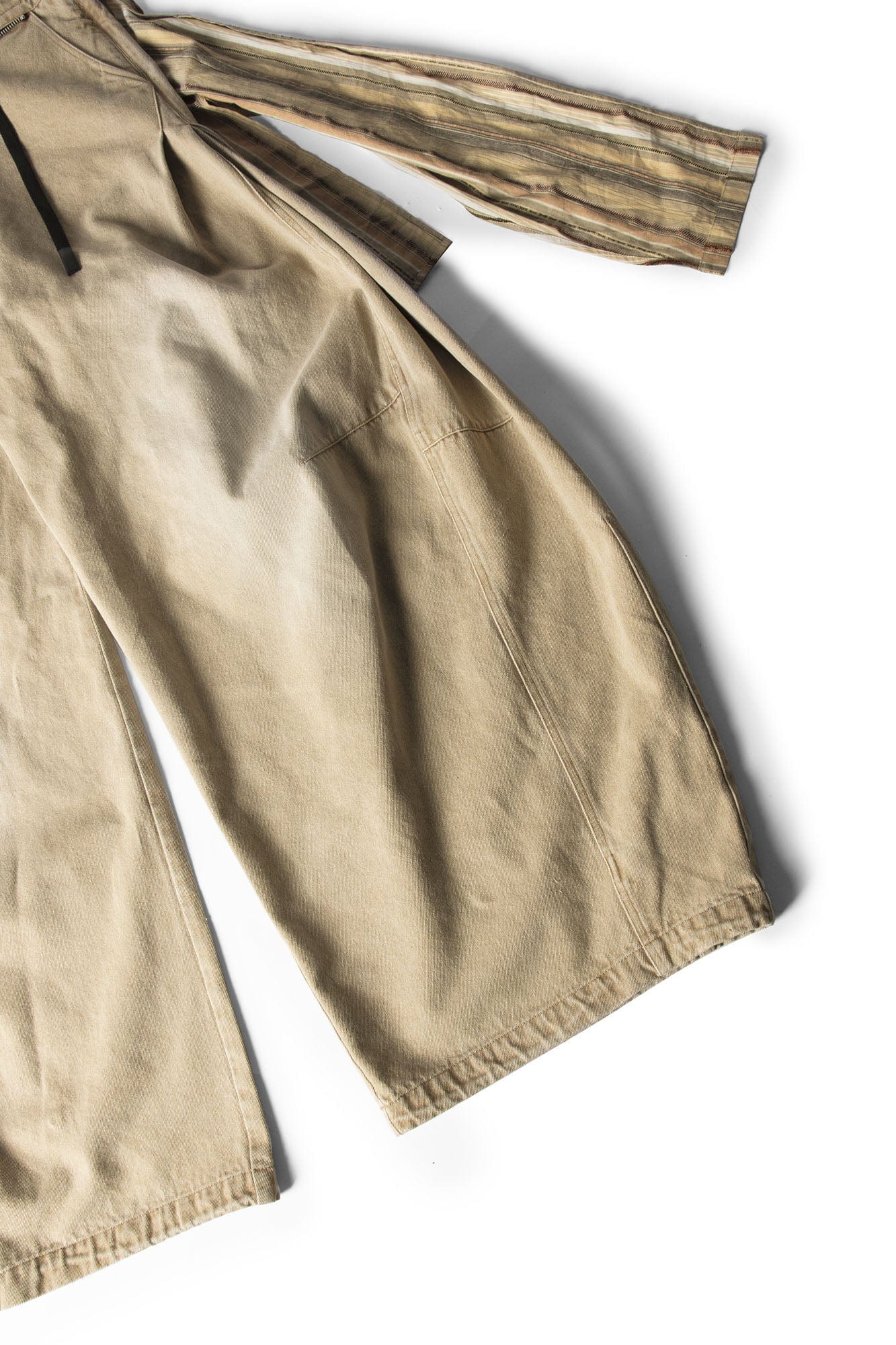 RELABEL Detachable Drape Drawstring Baggy Jeans Brown, premium urban and streetwear designers apparel on PROJECTISR.com, RELABEL
