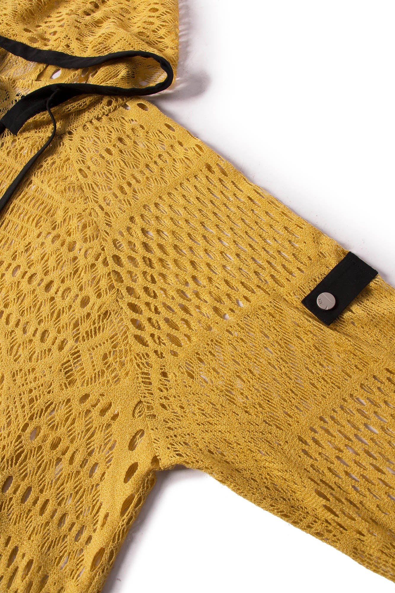RELABEL Patchwork Crochet Mesh Zip-Up Hoodie, premium urban and streetwear designers apparel on PROJECTISR.com, RELABEL