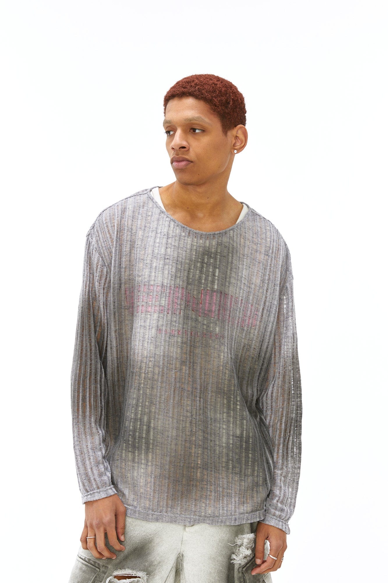 VANN VALRENCE Essential Gradient Sheer Long-Sleeve Tee, premium urban and streetwear designers apparel on PROJECTISR.com, VANN VALRENCE