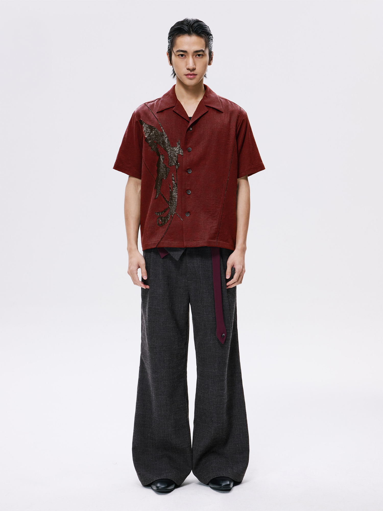 ALVNG AR ANTS Phoenix Mesh Paneled Linen-Blend Shirt