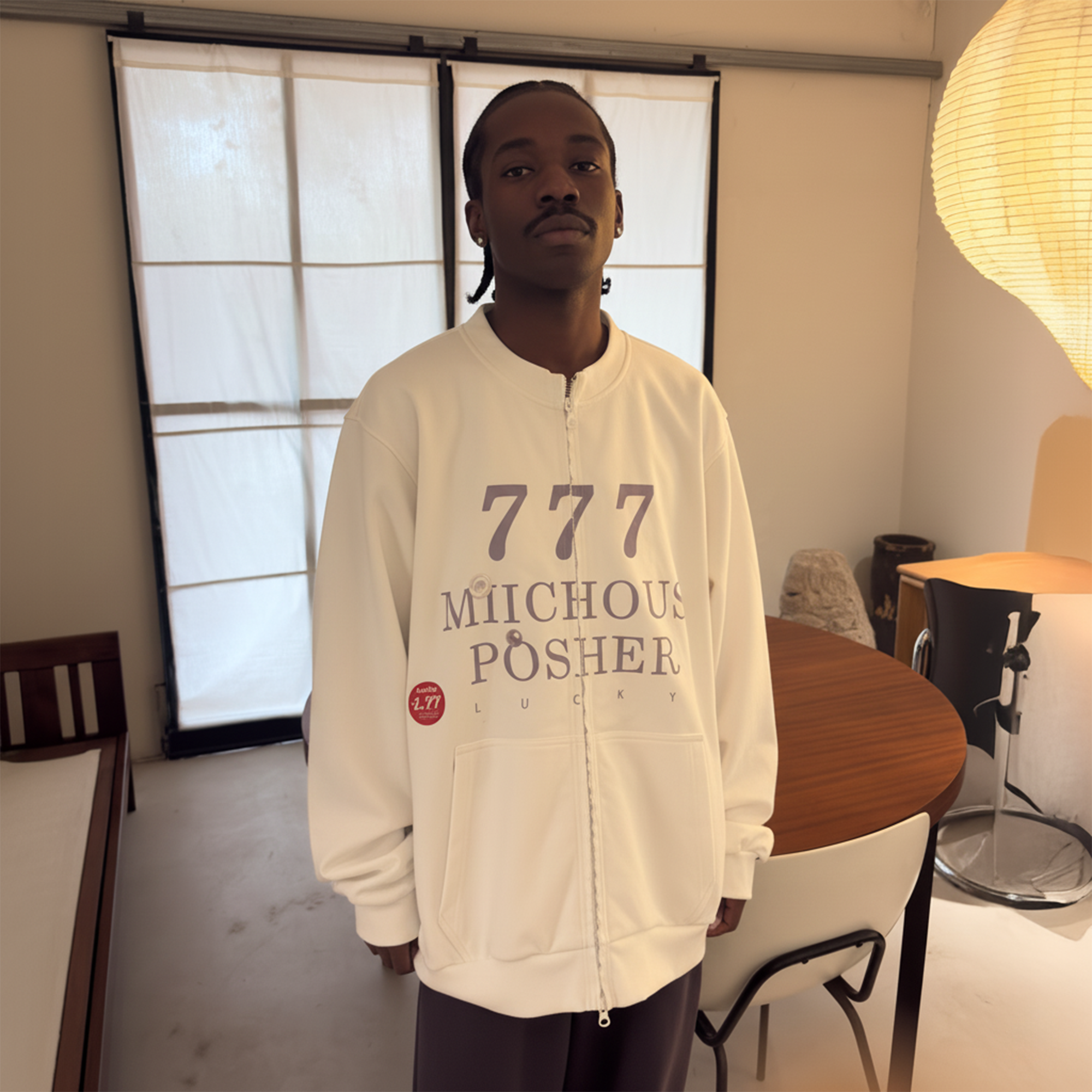 MIICHOUS Lucky 777 Graphic Zip Sweatshirt