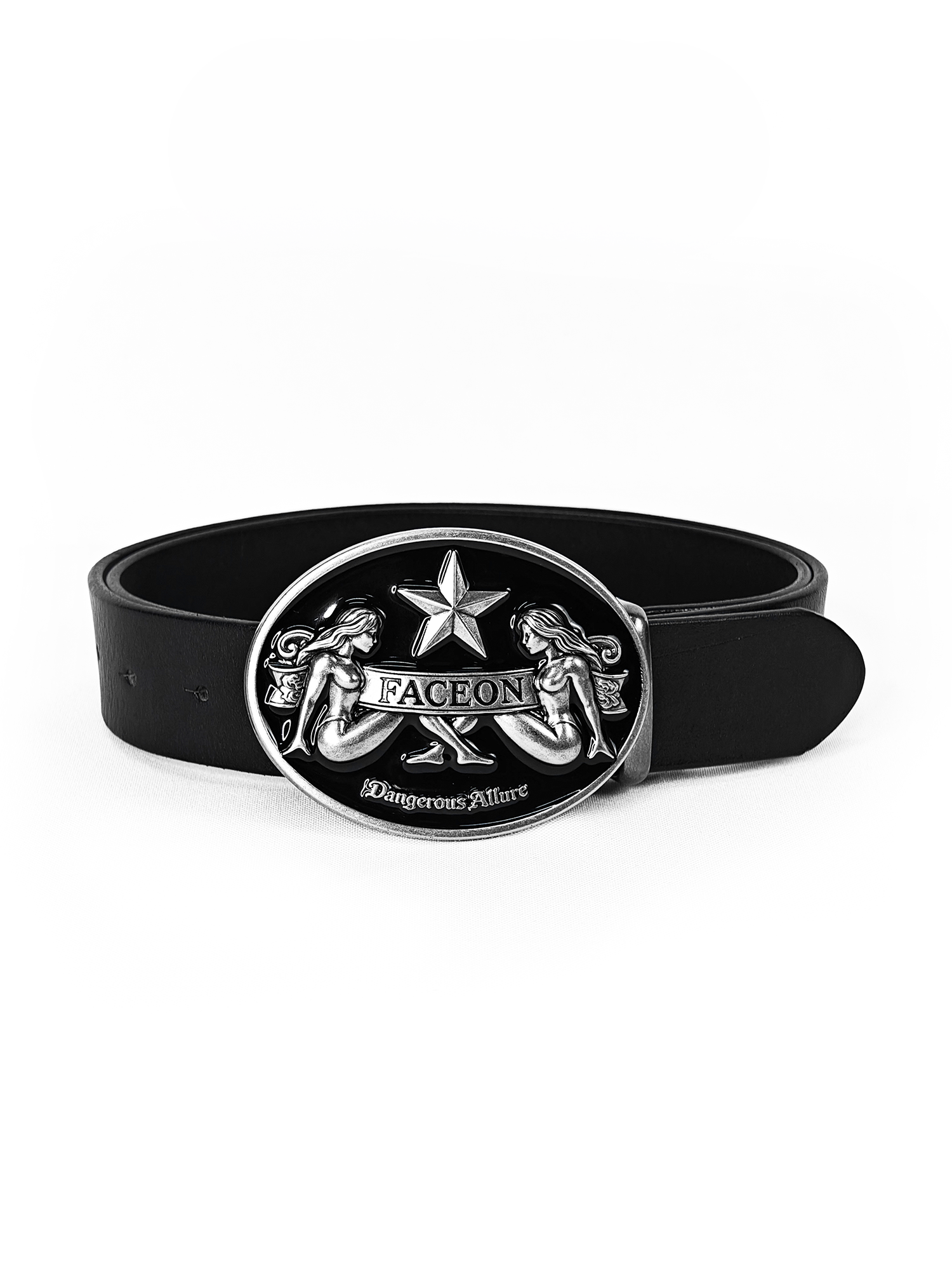 FACEONLAB Gemini Embossed Buckle Retro Faux Leather Belt