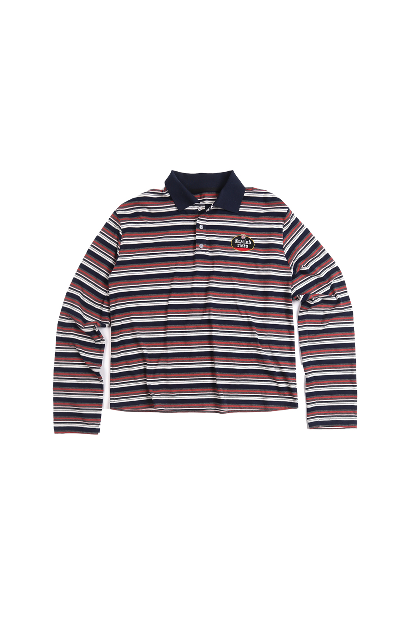 TRECLUB Embroidered Crest Contrast Striped Polo