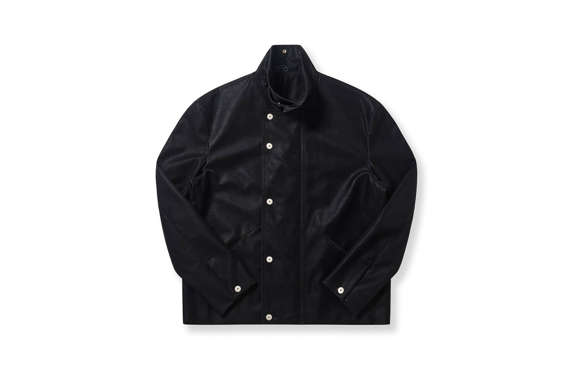 7440 37 1 Essential Cropped PU Biker Jacket, premium urban and streetwear designers apparel on PROJECTISR.com, 7440 37 1