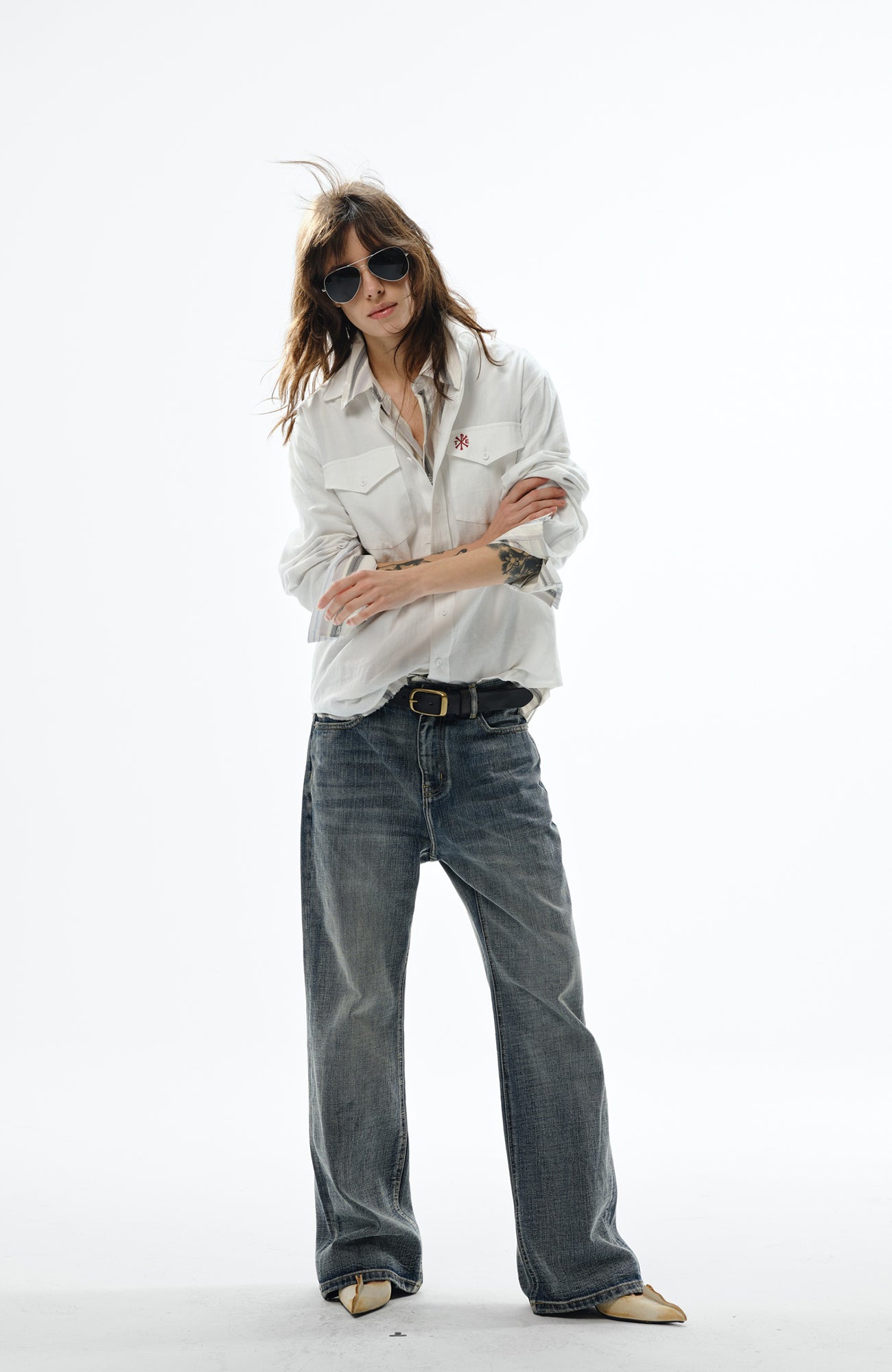 TRECLUB Retro Embroidered Solid Shirt, premium urban and streetwear designers apparel on PROJECTISR.com, TRECLUB