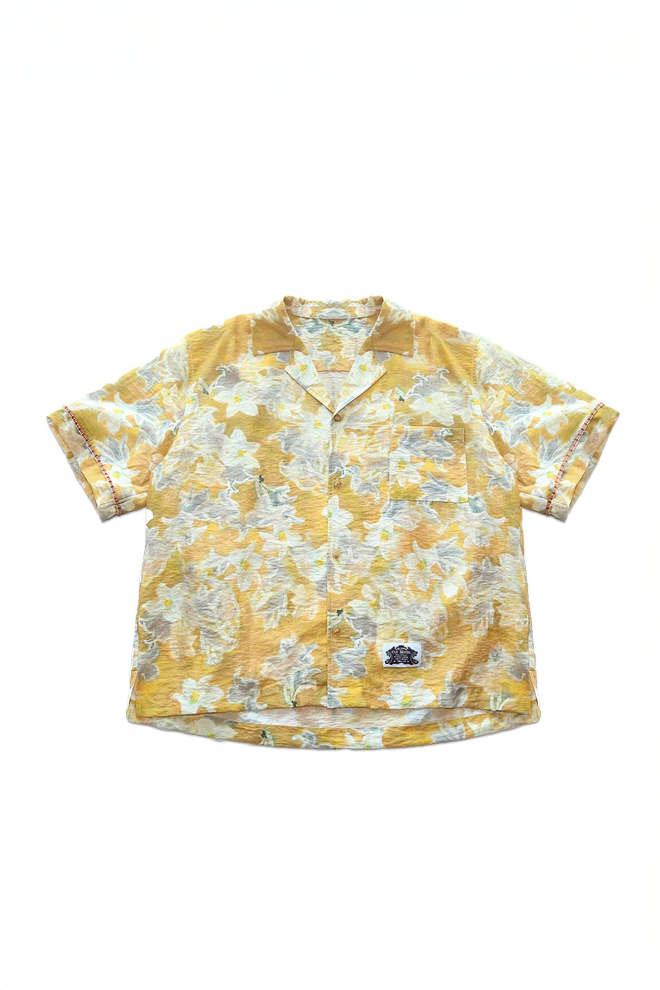 TRECLUB Floral Full-Print Cuban Half Shirt, premium urban and streetwear designers apparel on PROJECTISR.com, TRECLUB