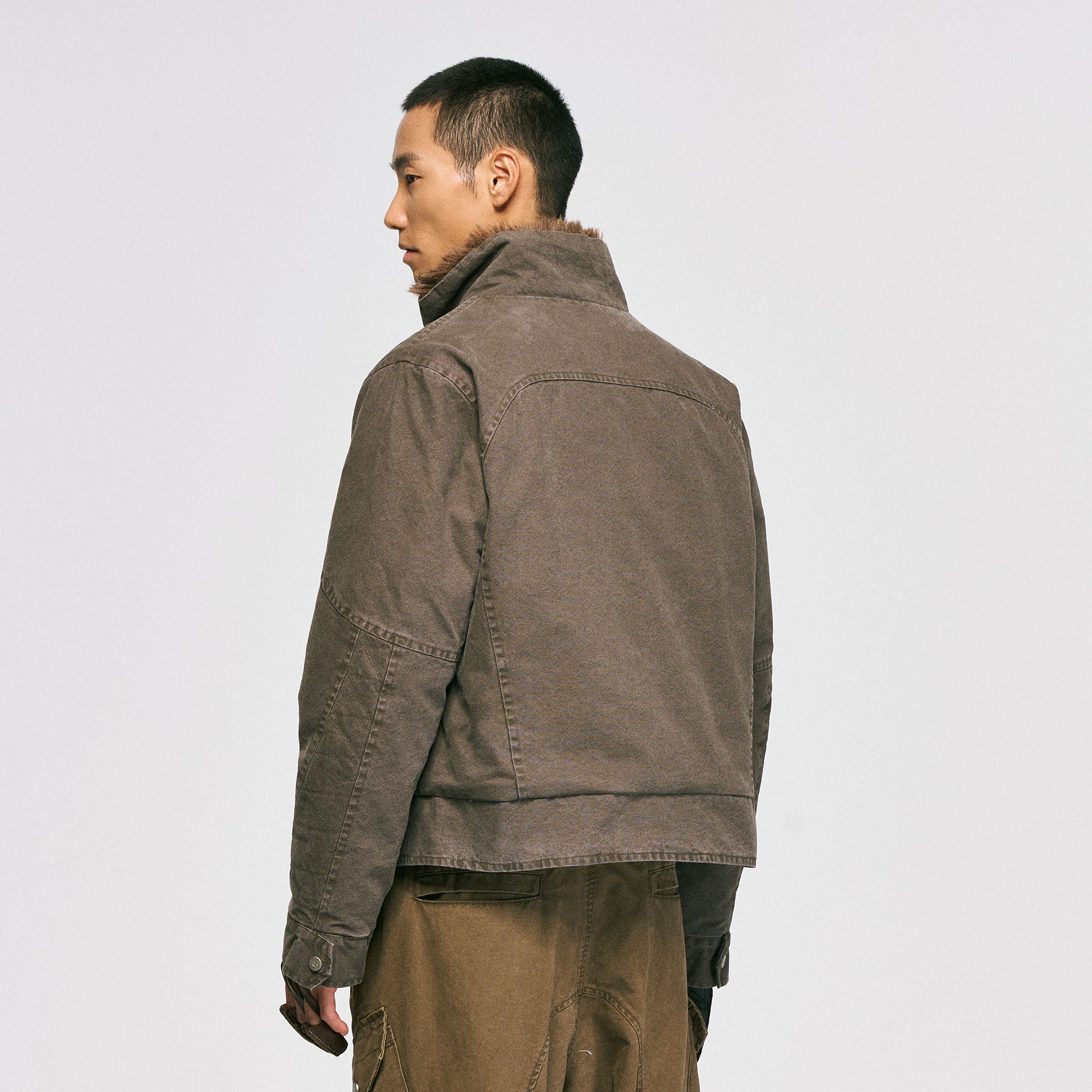 CATSSTAC Faux Fur Lining Washed Jacket