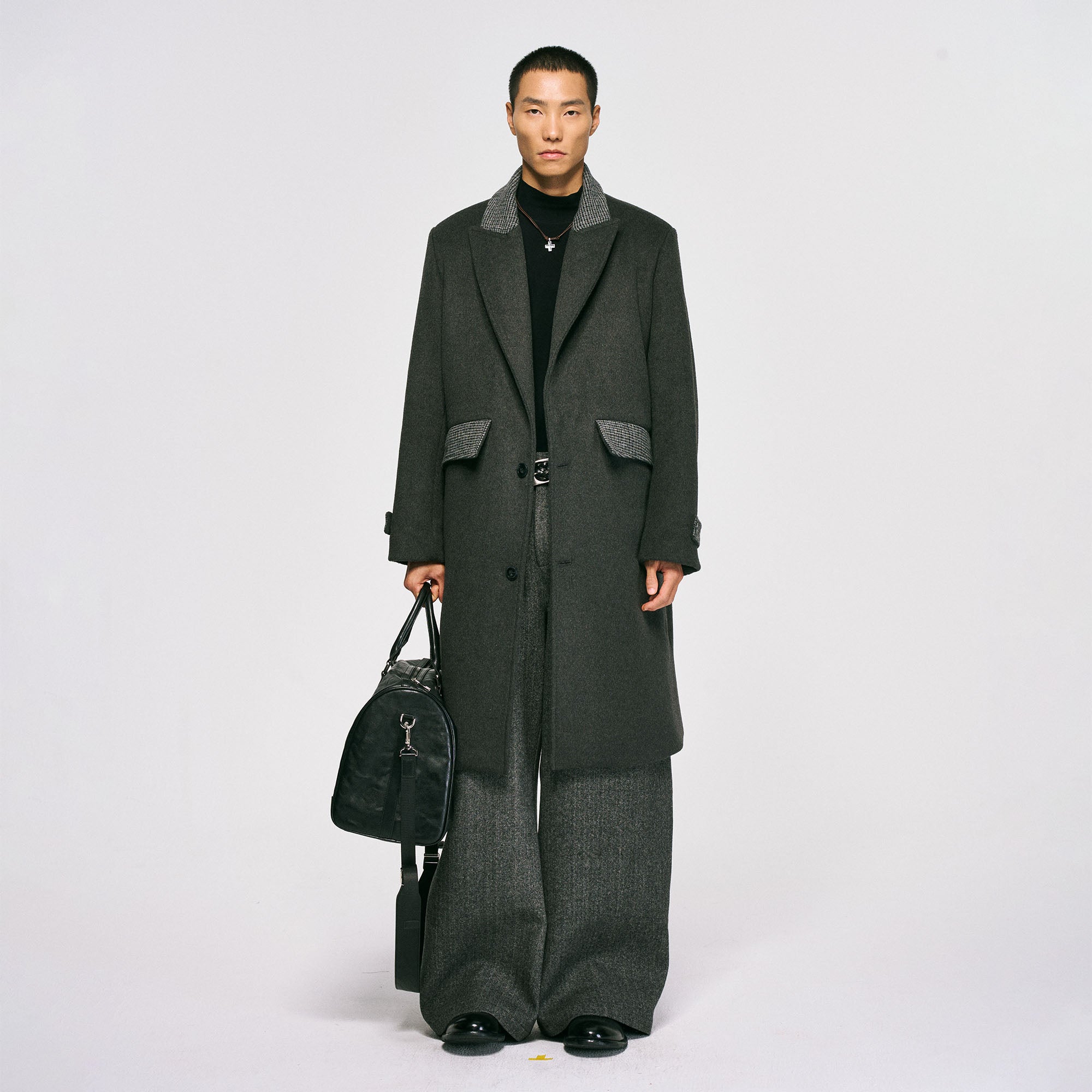 CATSSTAC Detachable Down Liner Wool-Blend Overcoat