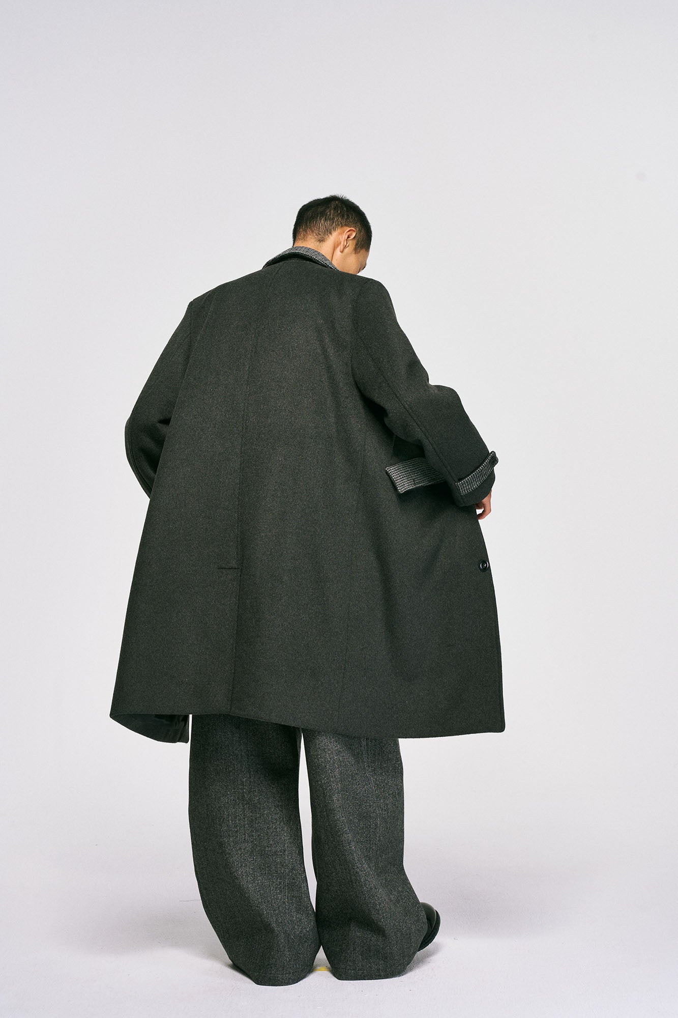CATSSTAC Detachable Down Liner Wool-Blend Overcoat