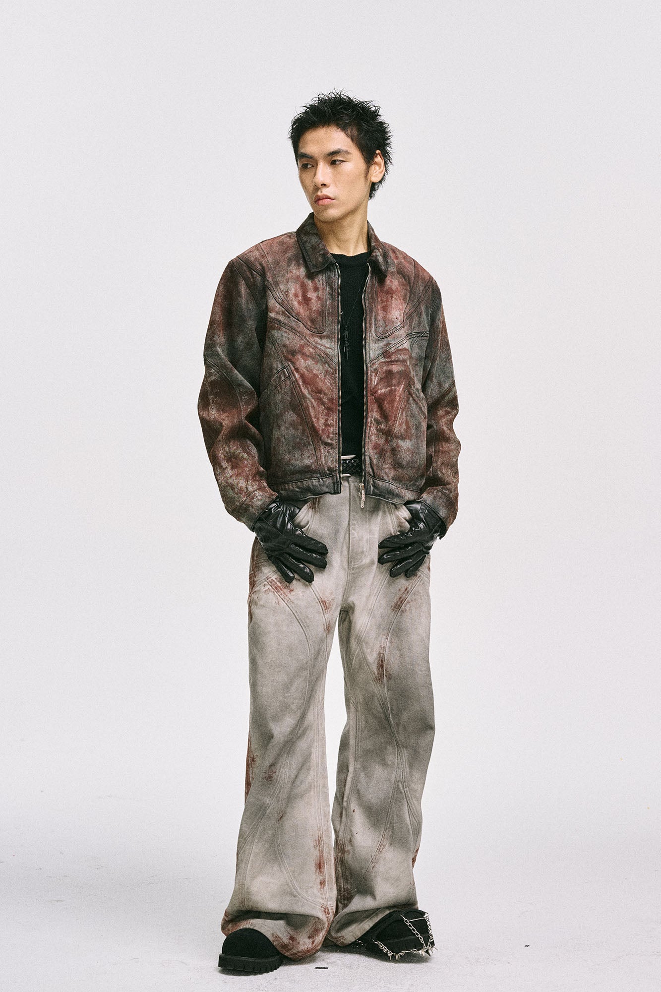 CATSSTAC Rust-Dye Denim Jacket, premium urban and streetwear designers apparel on PROJECTISR.com, CATSSTAC