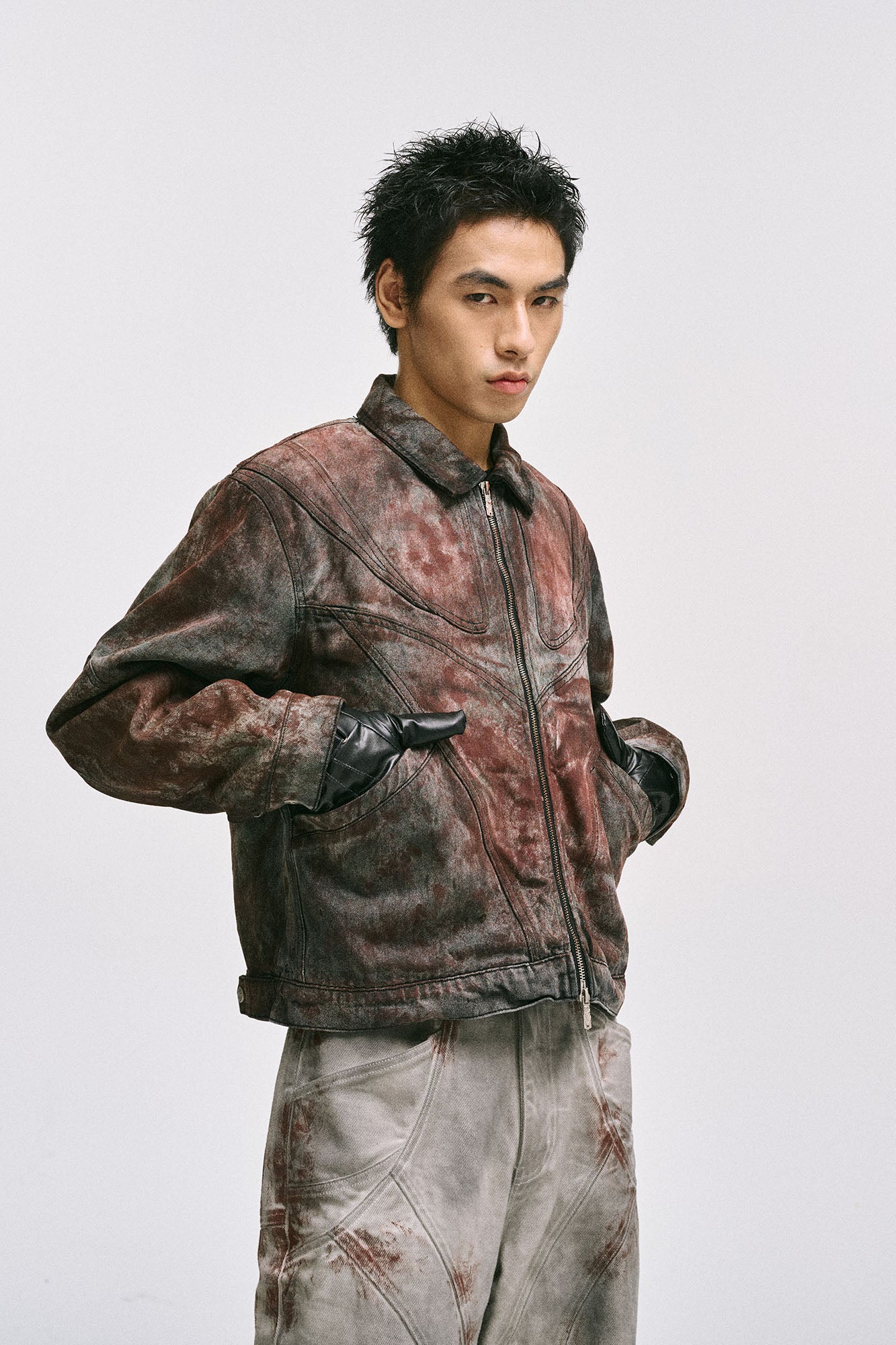 CATSSTAC Rust-Dye Denim Jacket, premium urban and streetwear designers apparel on PROJECTISR.com, CATSSTAC