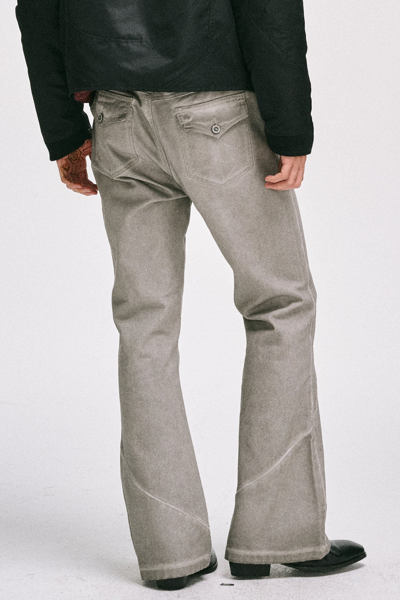 CATSSTAC Crosscut Washed Denim Pants, premium urban and streetwear designers apparel on PROJECTISR.com, CATSSTAC