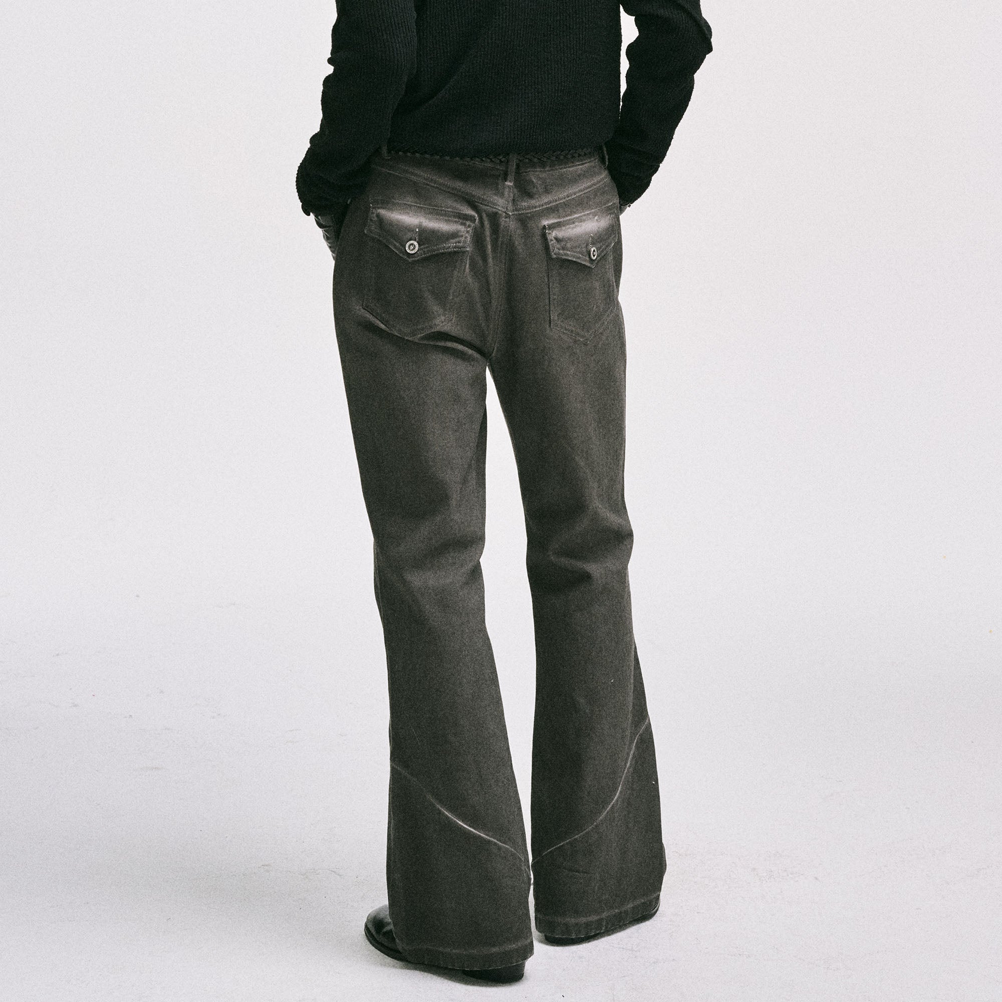 CATSSTAC Crosscut Washed Denim Pants, premium urban and streetwear designers apparel on PROJECTISR.com, CATSSTAC