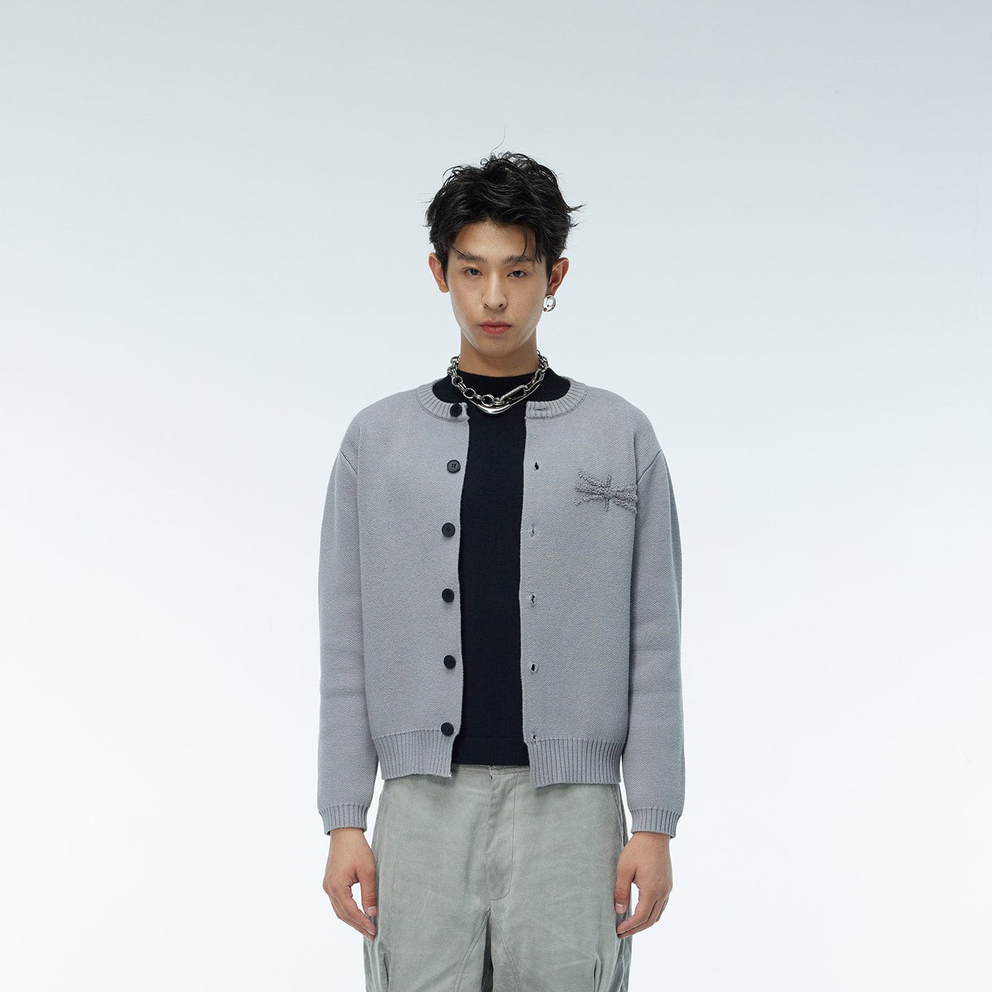 WHISTLEHUNTER Embroidered Logo Cardigan, premium urban and streetwear designers apparel on PROJECTISR.com, WHISTLEHUNTER