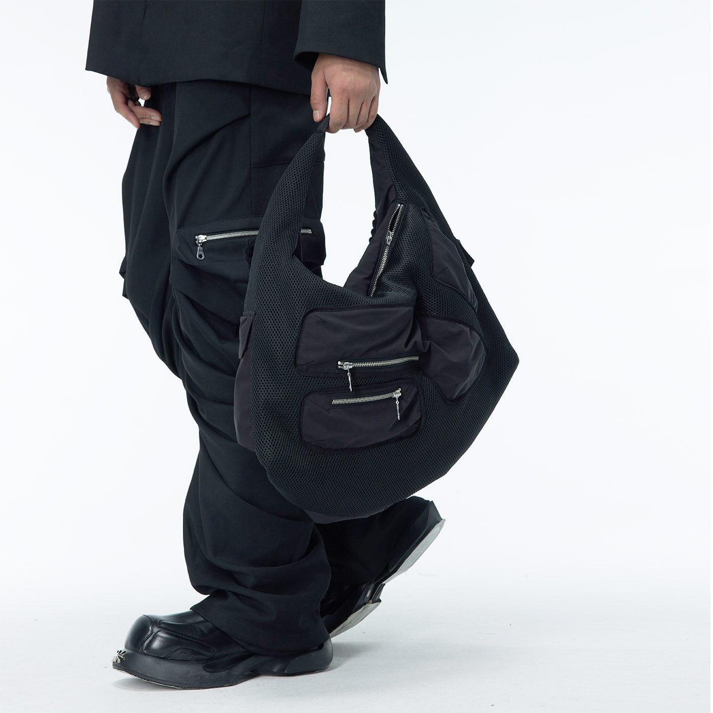 WHISTLEHUNTER Spliced Multi-Pockets Functional Bag, premium urban and streetwear designers apparel on PROJECTISR.com, WHISTLEHUNTER