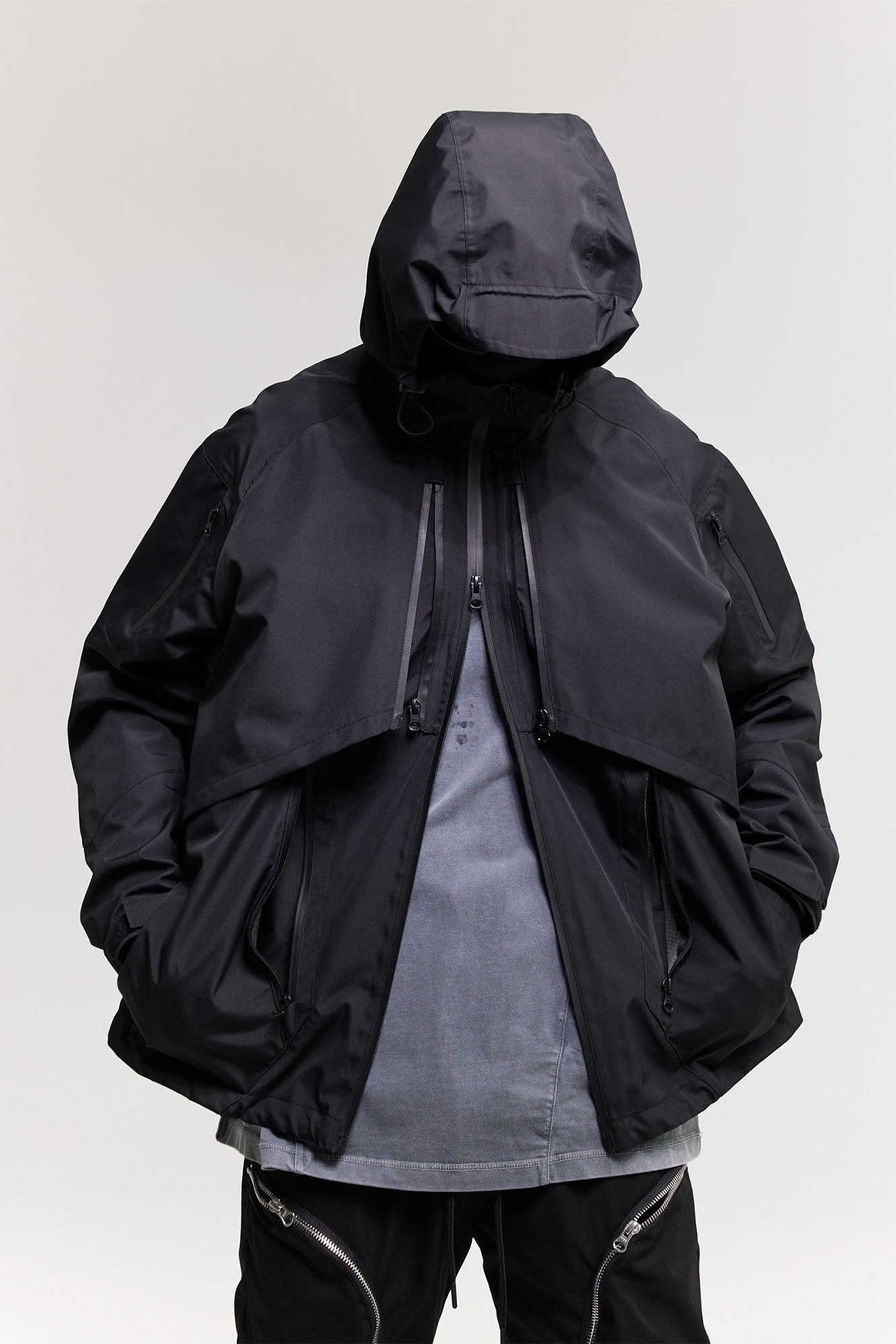 CATSSTAC Layered Multi-Pocket Waterproof Hooded Jacket, premium urban and streetwear designers apparel on PROJECTISR.com, CATSSTAC