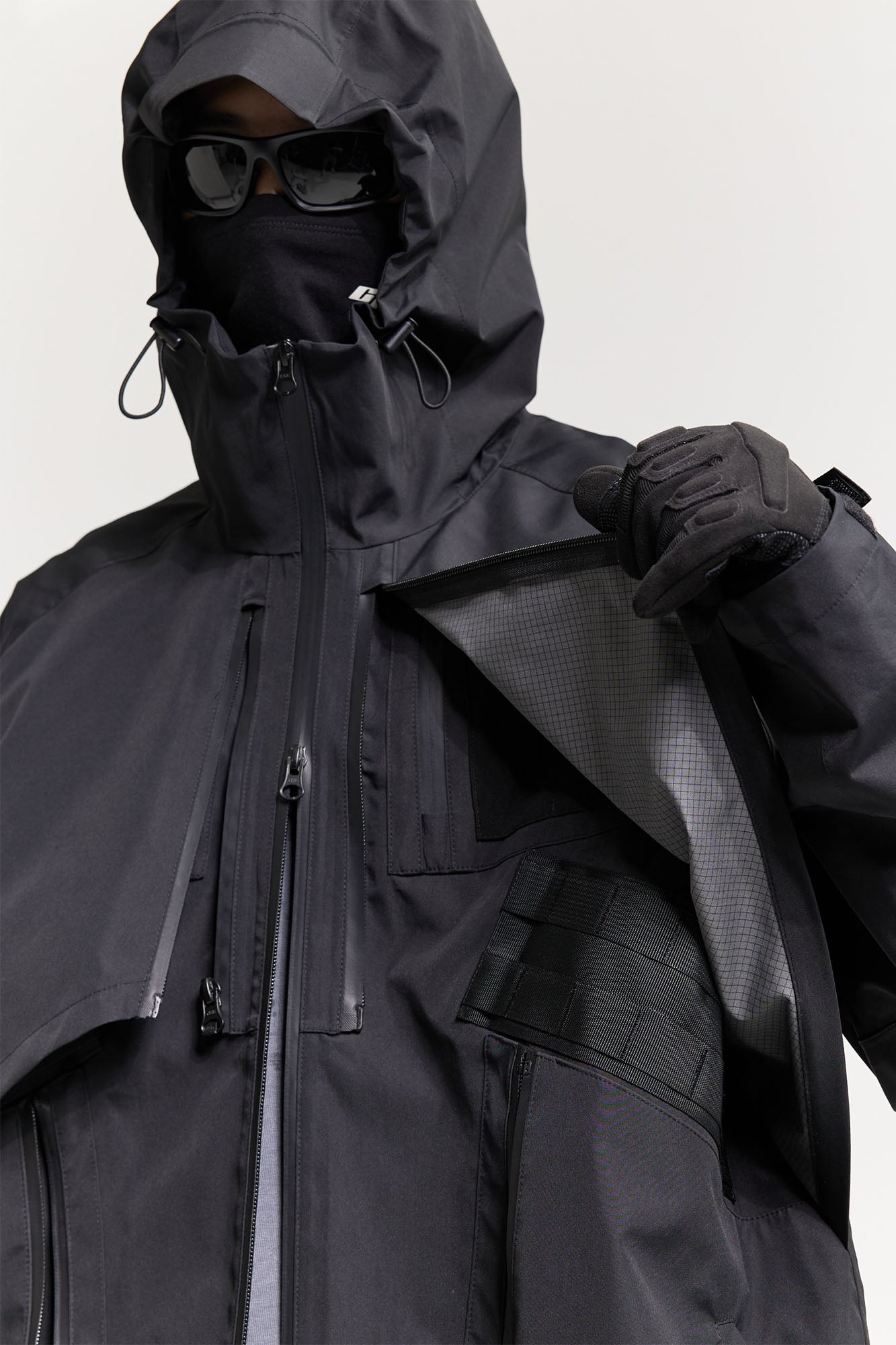 CATSSTAC Layered Multi-Pocket Waterproof Hooded Jacket, premium urban and streetwear designers apparel on PROJECTISR.com, CATSSTAC