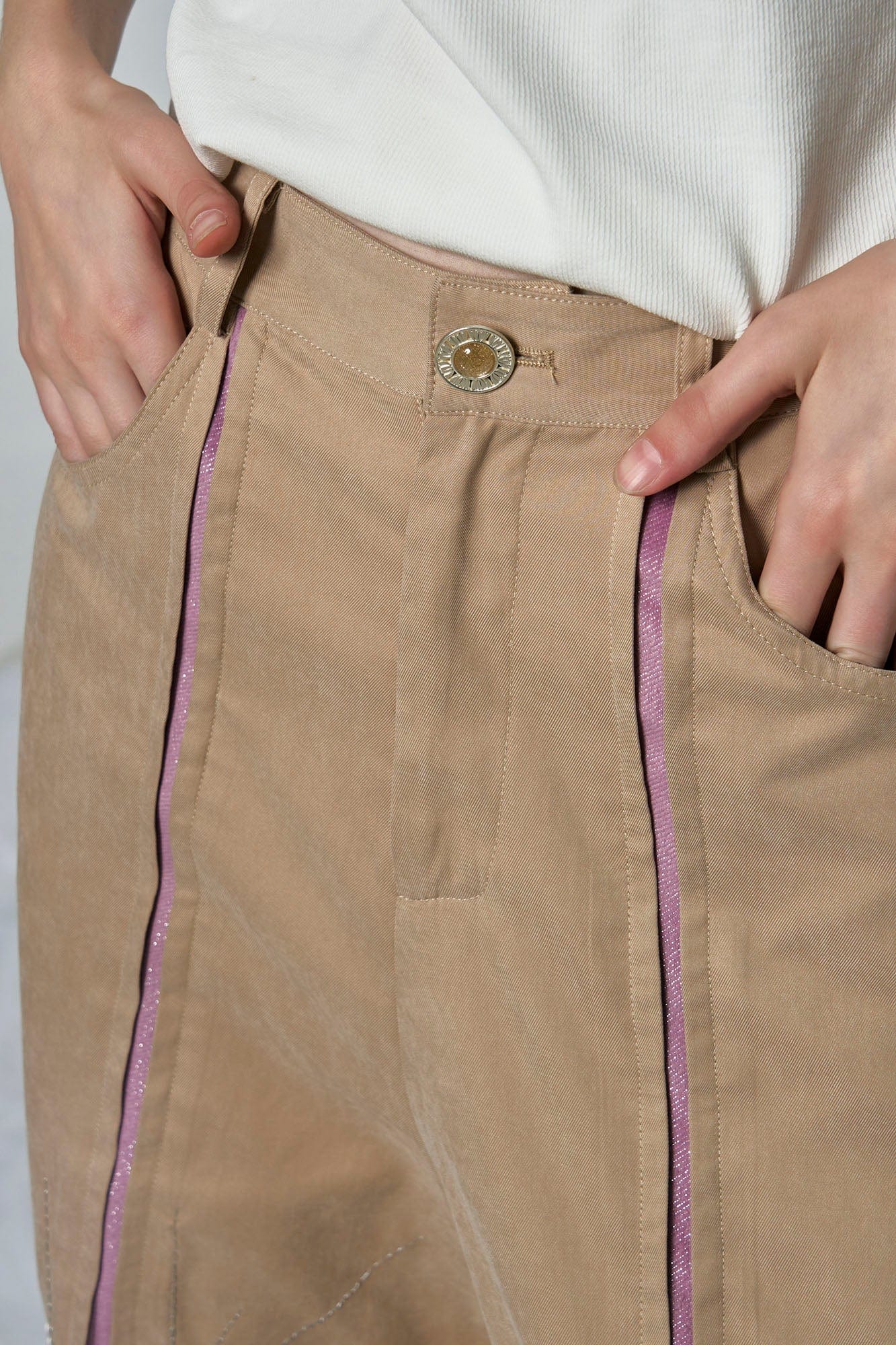 OIPWORD Middle Radiant Star Panel Wide-Leg Pants, premium urban and streetwear designers apparel on PROJECTISR.com, OIPWORD