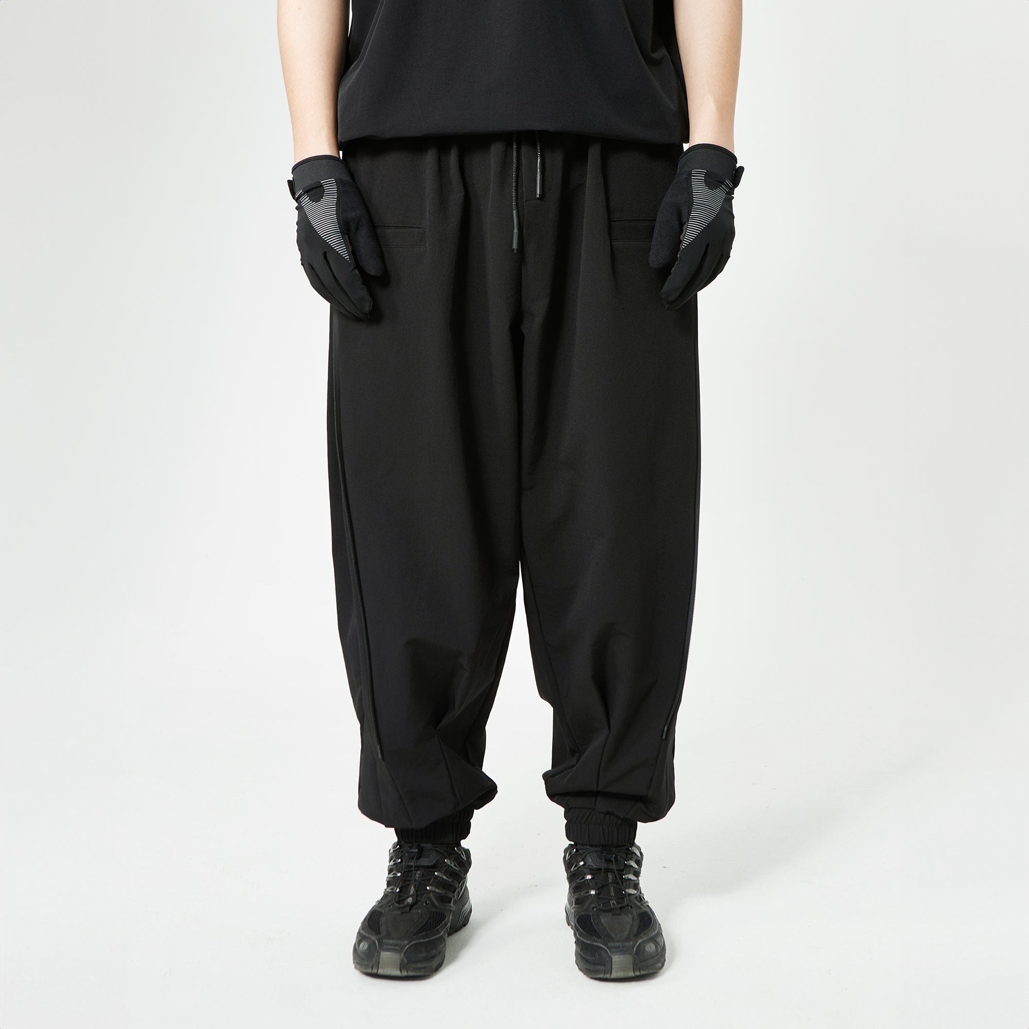 SILENSTORM Double-Zip Wide-Leg Jogger Pants, premium urban and streetwear designers apparel on PROJECTISR.com, SILENSTORM